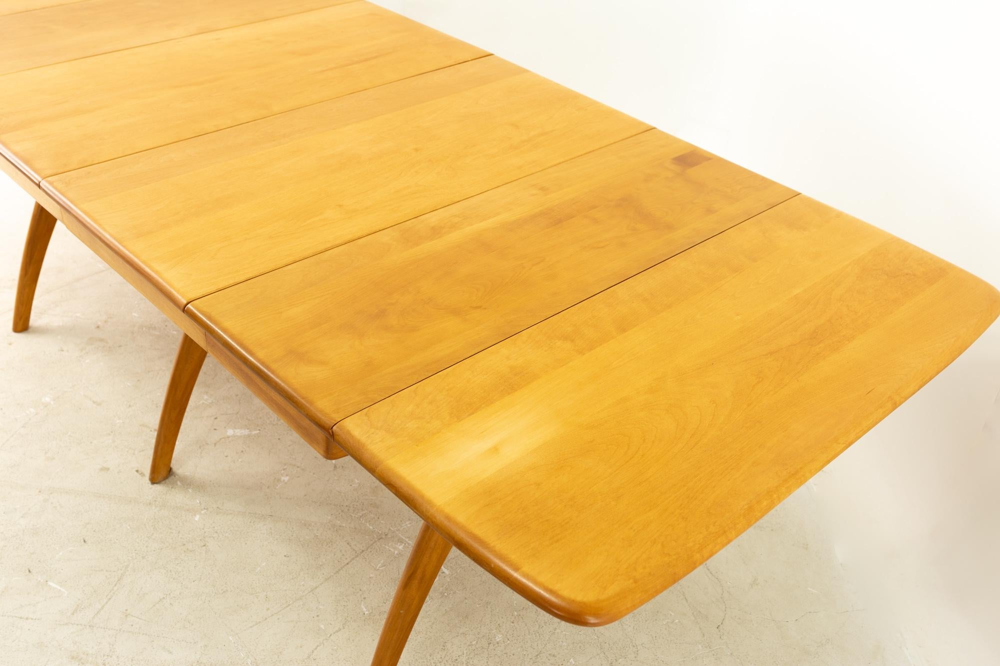 Heywood Wakefield Mid Century Maple Wishbone Expanding Dining Table For Sale 13