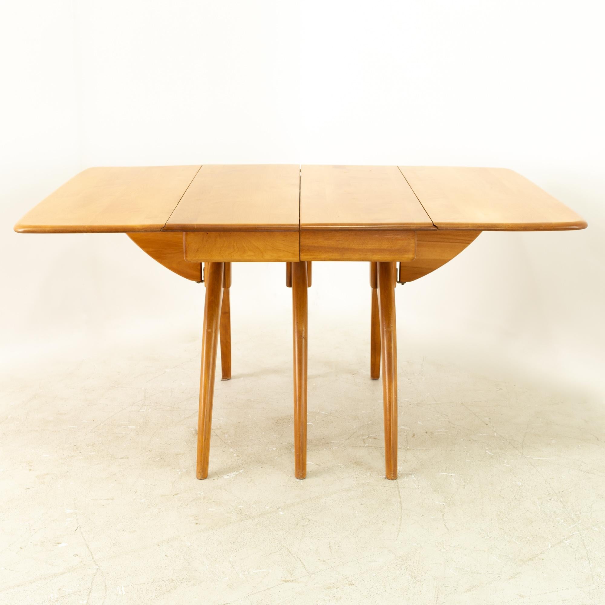 American Heywood Wakefield Mid Century Maple Wishbone Expanding Dining Table For Sale
