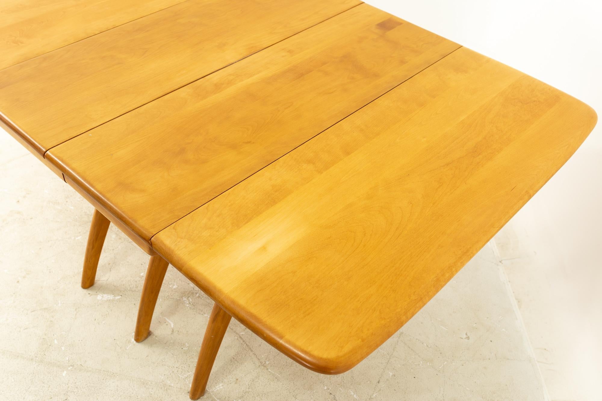 Late 20th Century Heywood Wakefield Mid Century Maple Wishbone Expanding Dining Table For Sale