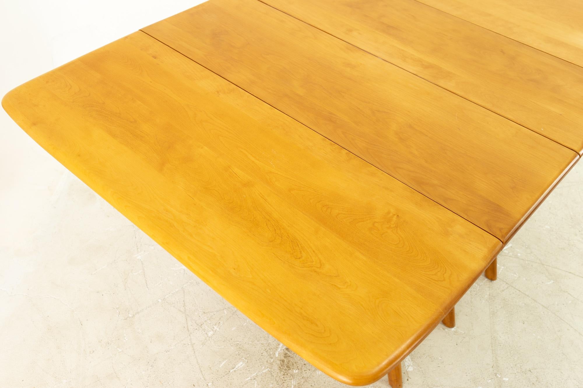 Heywood Wakefield Mid Century Maple Wishbone Expanding Dining Table For Sale 1