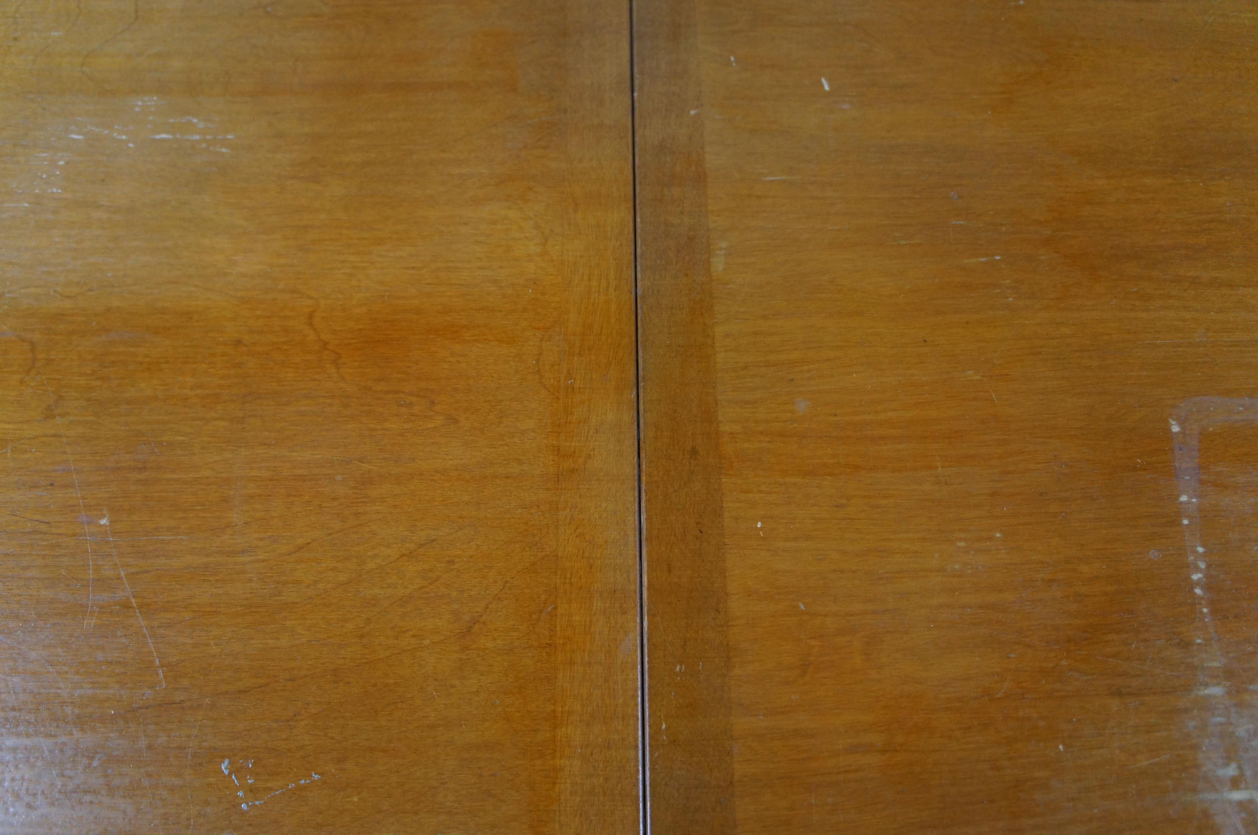 Heywood Wakefield Mid Century Modern American Maple Extendable Dining Table 90