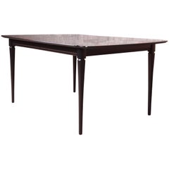 Retro Heywood Wakefield Mid-Century Modern Black Lacquered Dining Table, Refinished