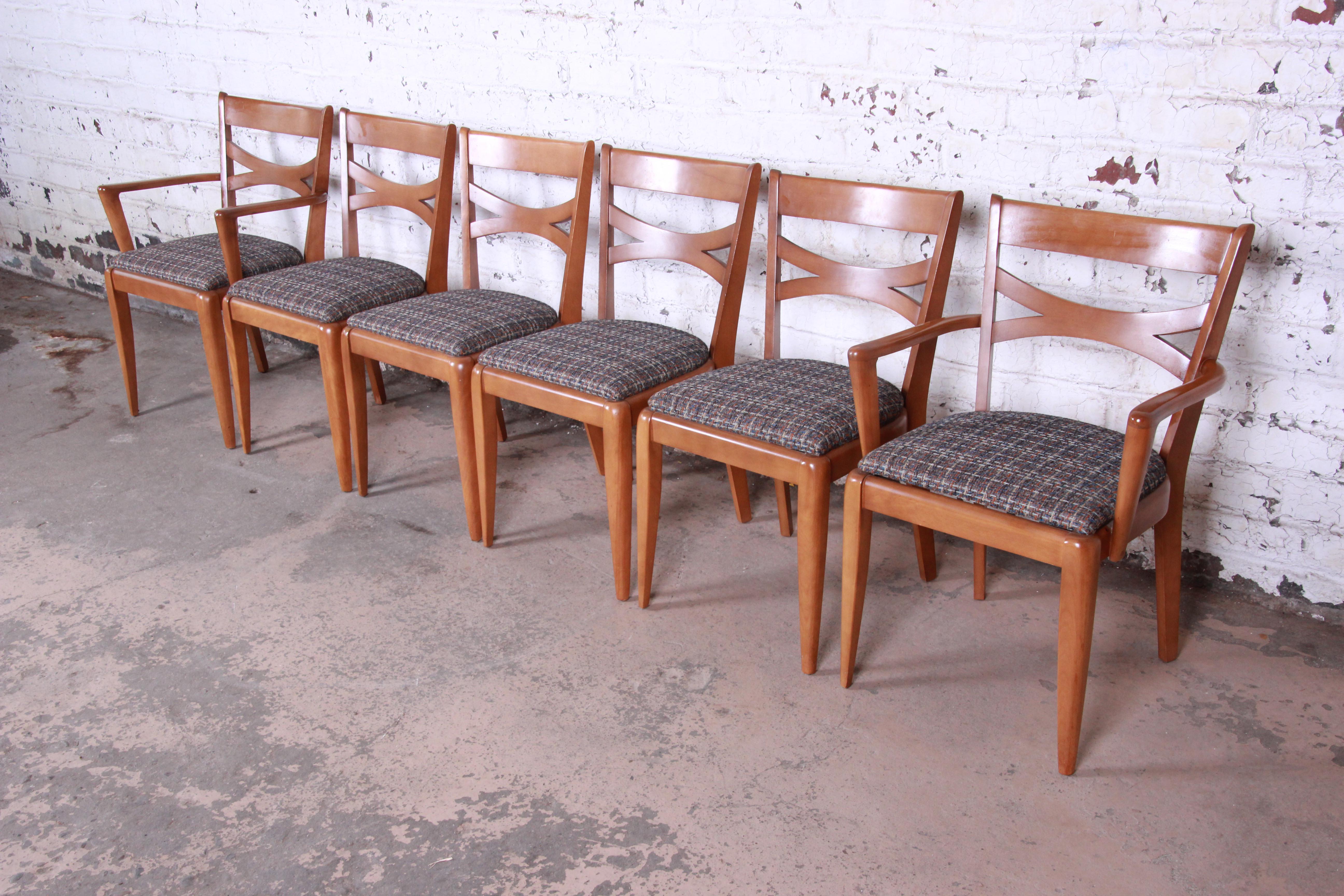 American Heywood-Wakefield Mid-Century Modern Dining Chairs, Set of 6