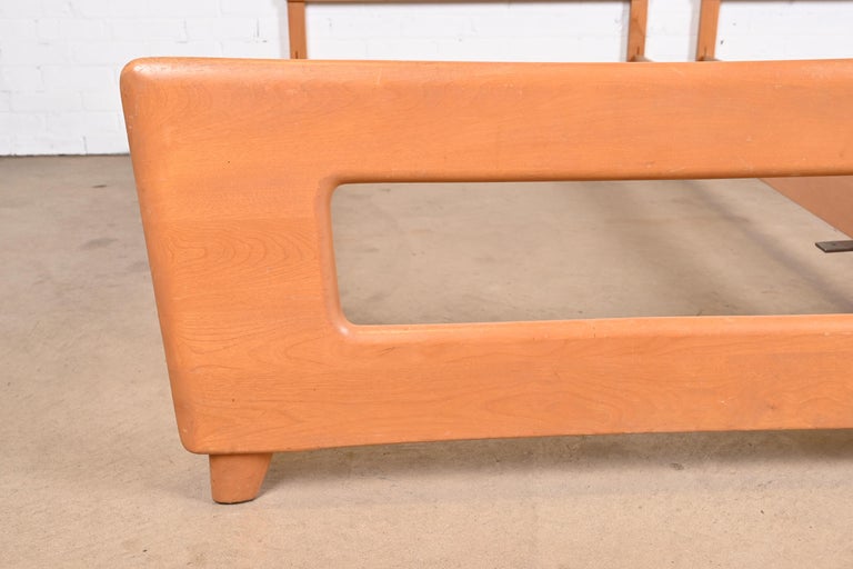 Heywood Wakefield MidCentury Modern "Dog Bone" Twin Size Beds, Pair at