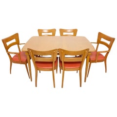 Used Heywood Wakefield Mid-Century Modern Extension Dining Table, 6 Dogbone Chairs