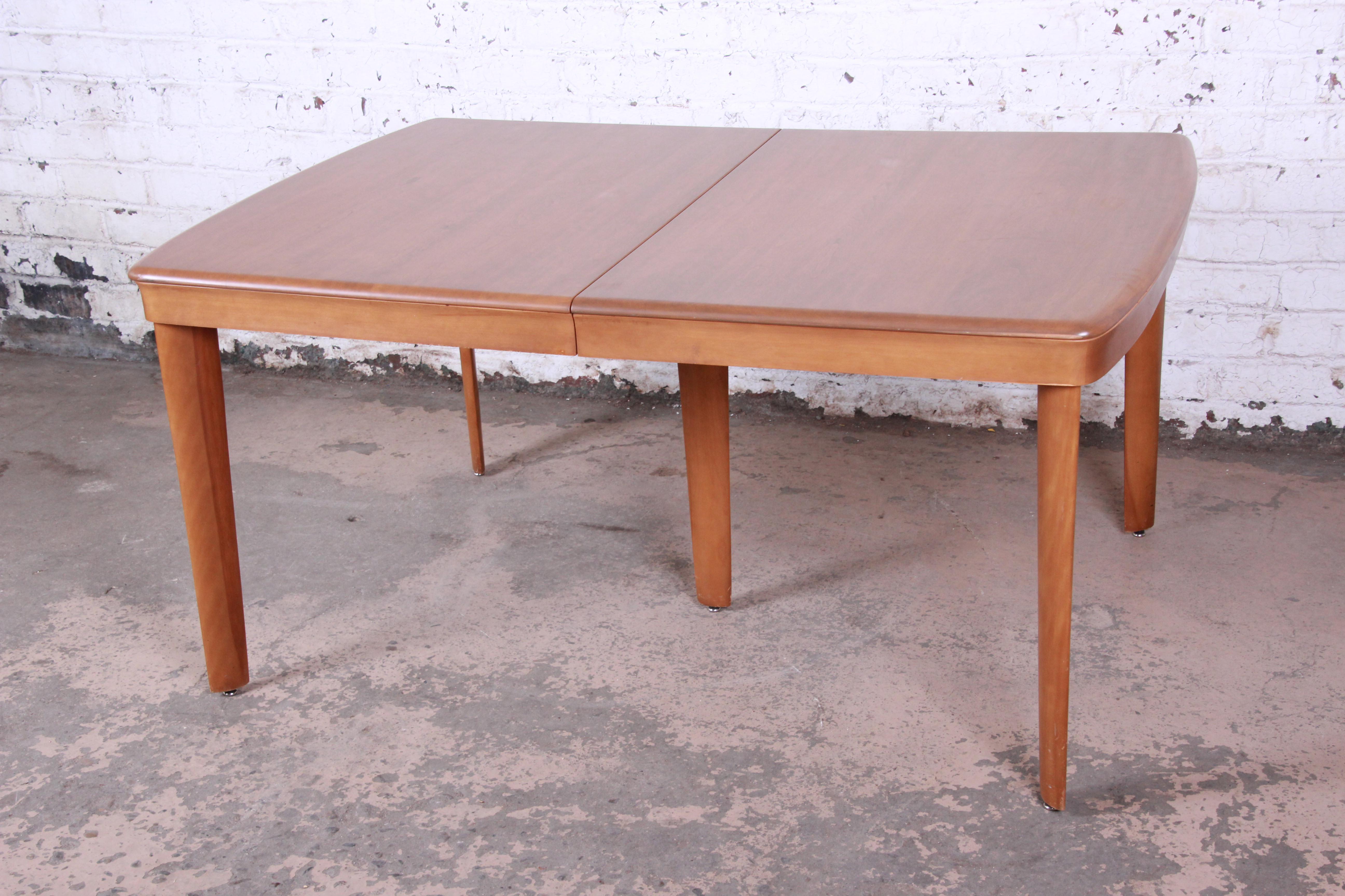 Birch Heywood Wakefield Mid-Century Modern Extension Dining Table and Chairs