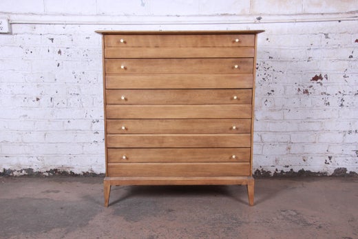 Heywood Wakefield Mid Century Modern Highboy Dressers Pair For