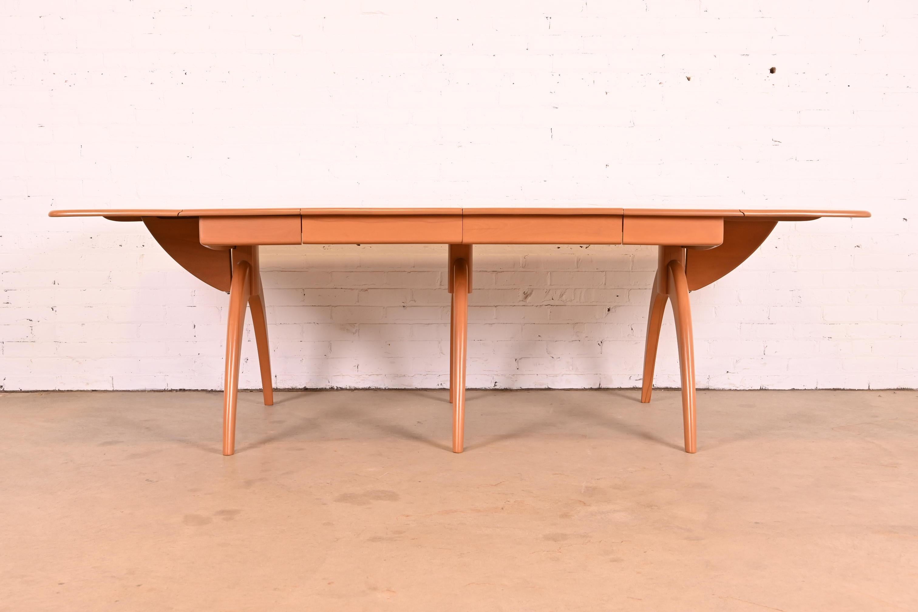 Mid-20th Century Heywood Wakefield Mid-Century Modern Maple Wishbone Dining Table, Refinished For Sale