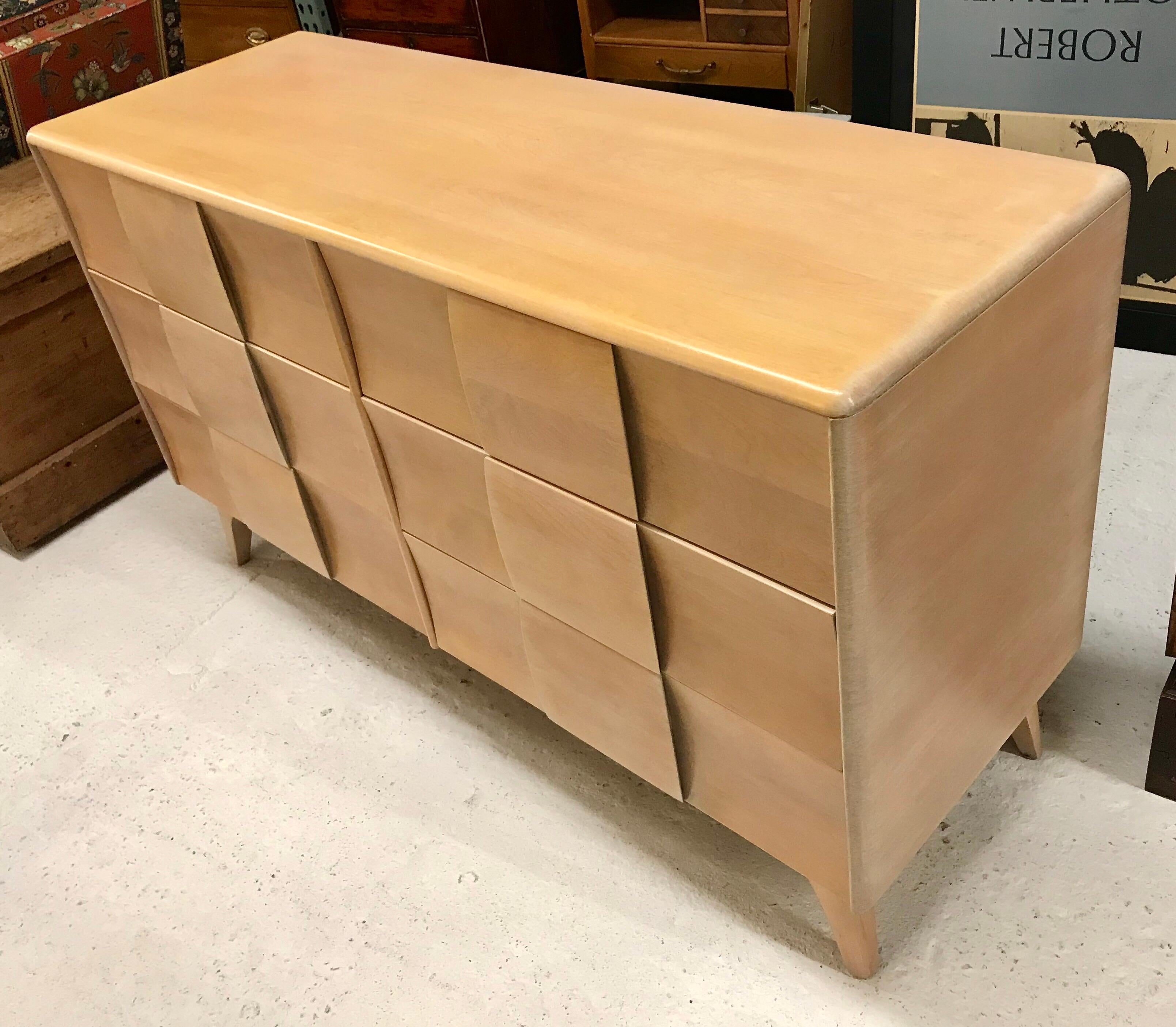 Heywood Wakefield Mid-Century Modern Sculptura Dresser Buffet Chest of Drawers 1