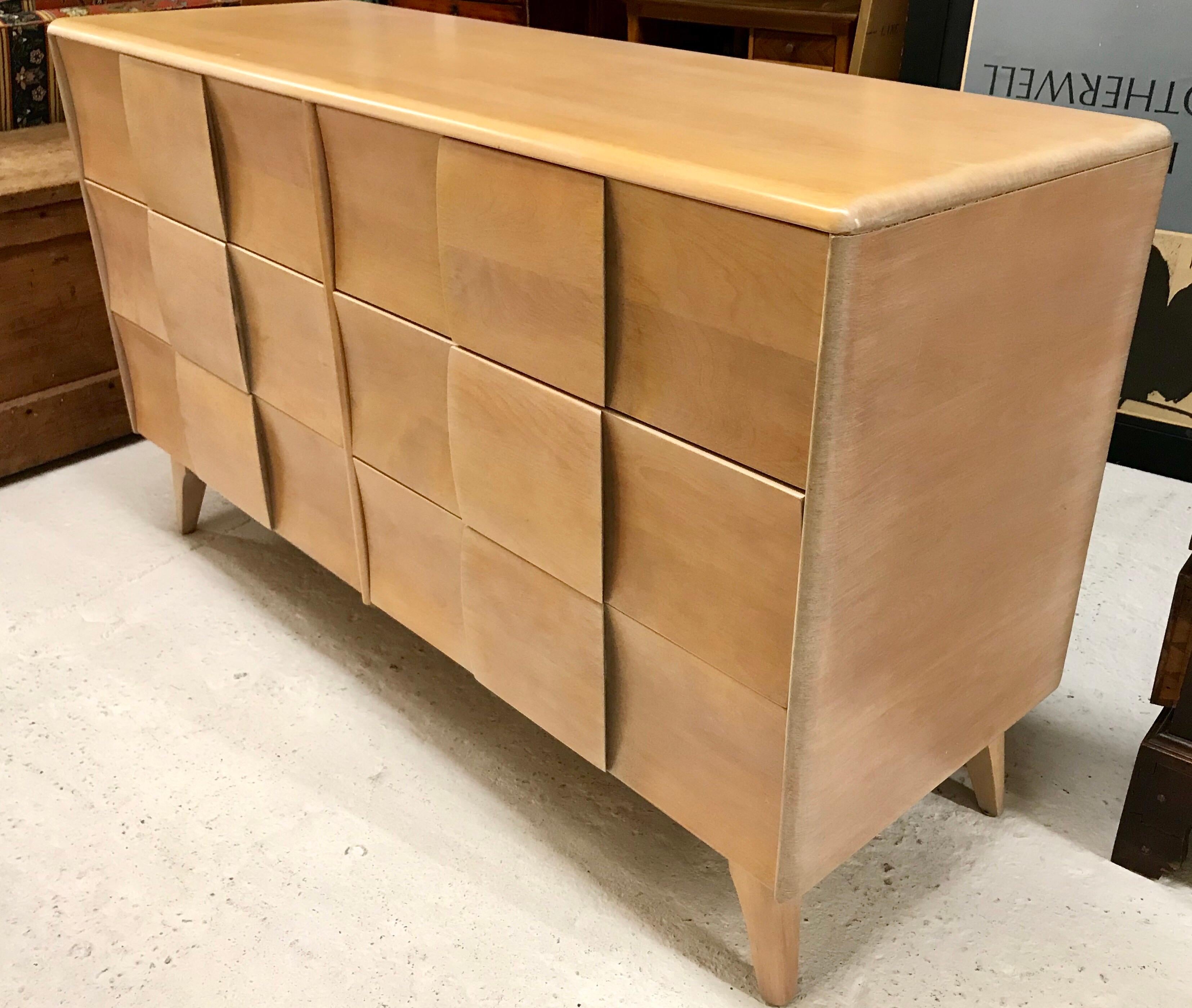 Heywood Wakefield Mid-Century Modern Sculptura Dresser Buffet Chest of Drawers 2