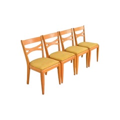 Heywood Wakefield Mid-Century Modern Solid Maple Dining Chairs, Set of Four