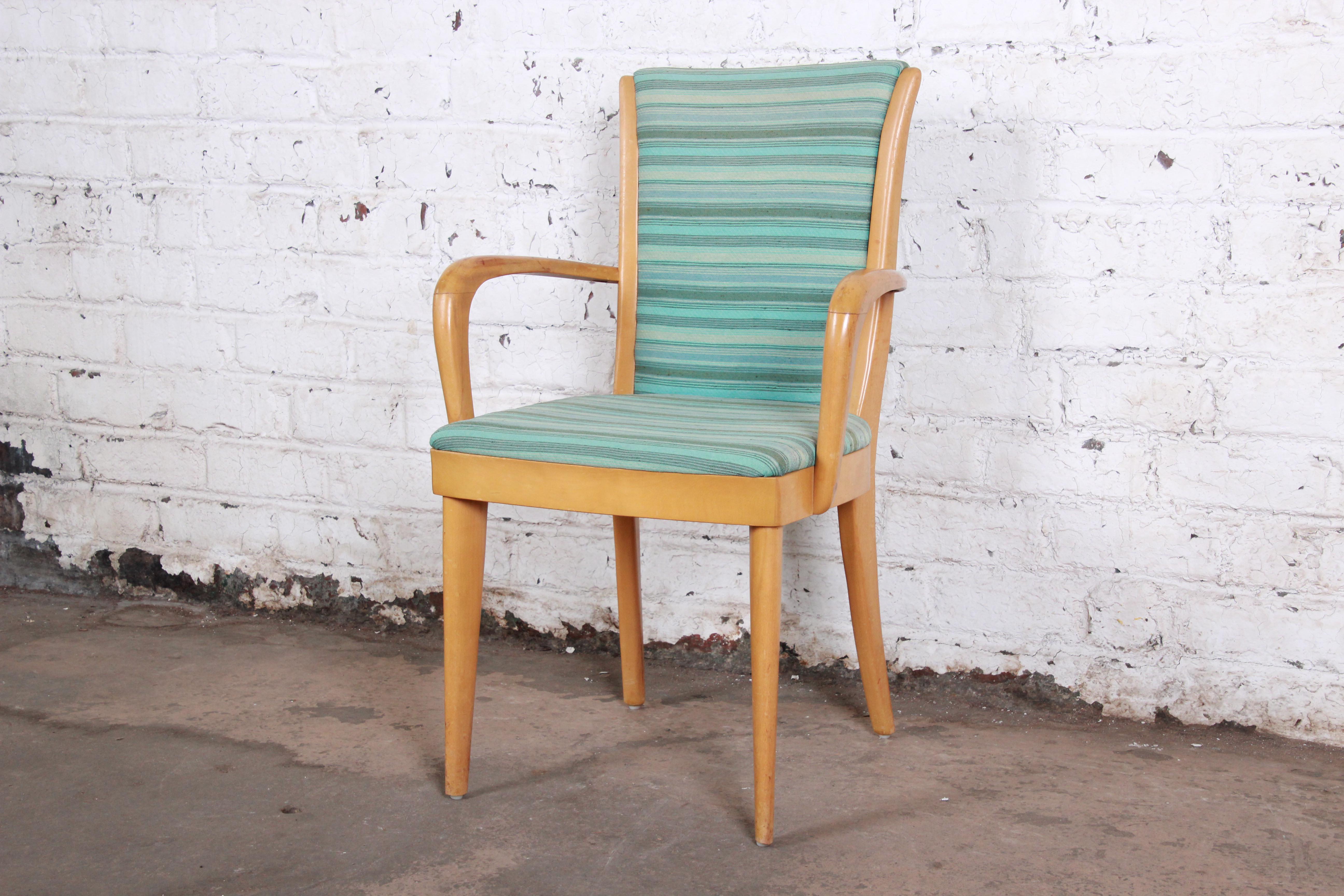Mid-20th Century Heywood-Wakefield Mid-Century Modern Solid Maple Dining Chairs, Set of Six