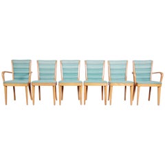 Retro Heywood-Wakefield Mid-Century Modern Solid Maple Dining Chairs, Set of Six