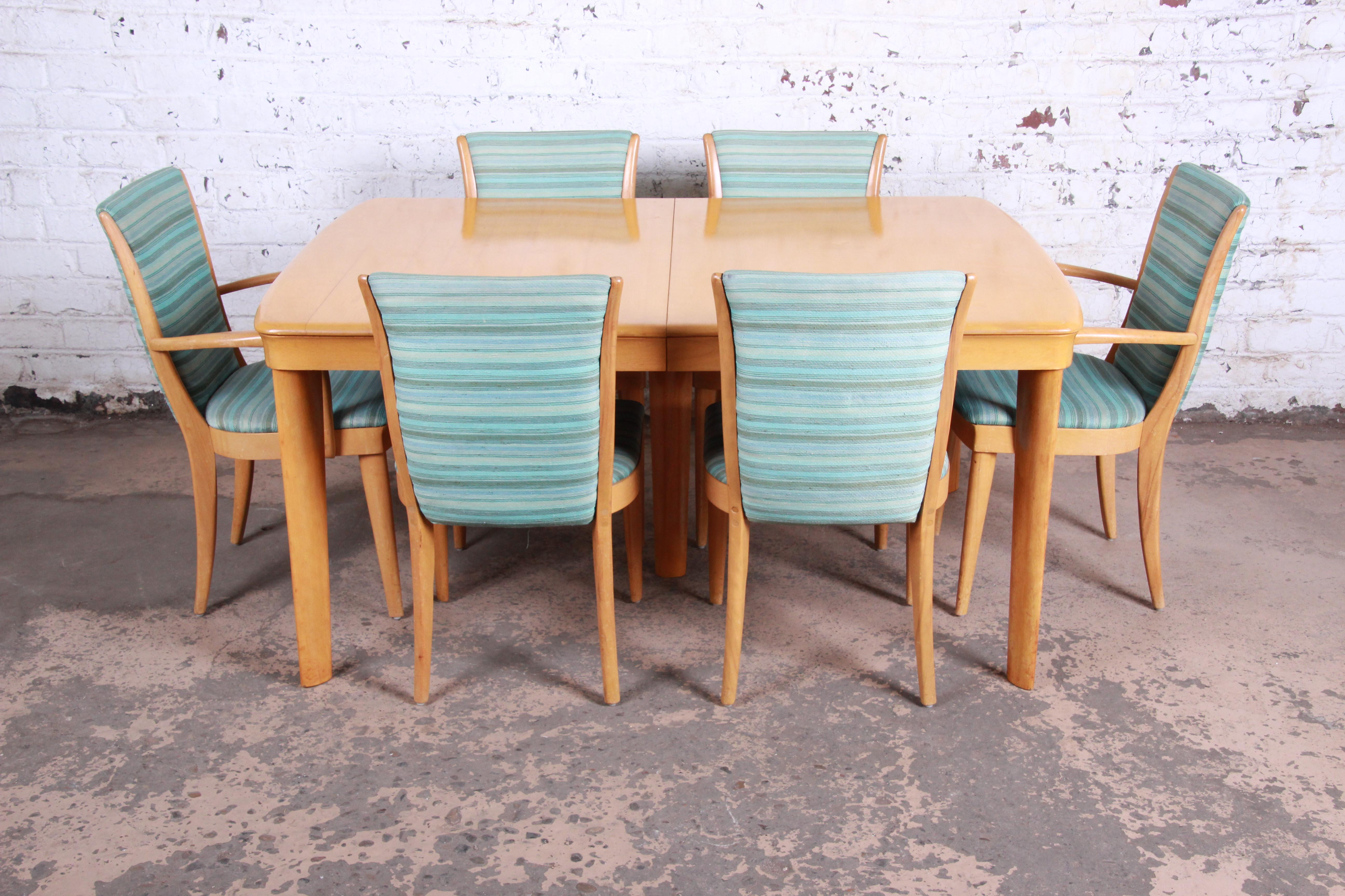 Heywood Wakefield Mid-Century Modern Solid Maple Dining Set, 1950s In Good Condition In South Bend, IN