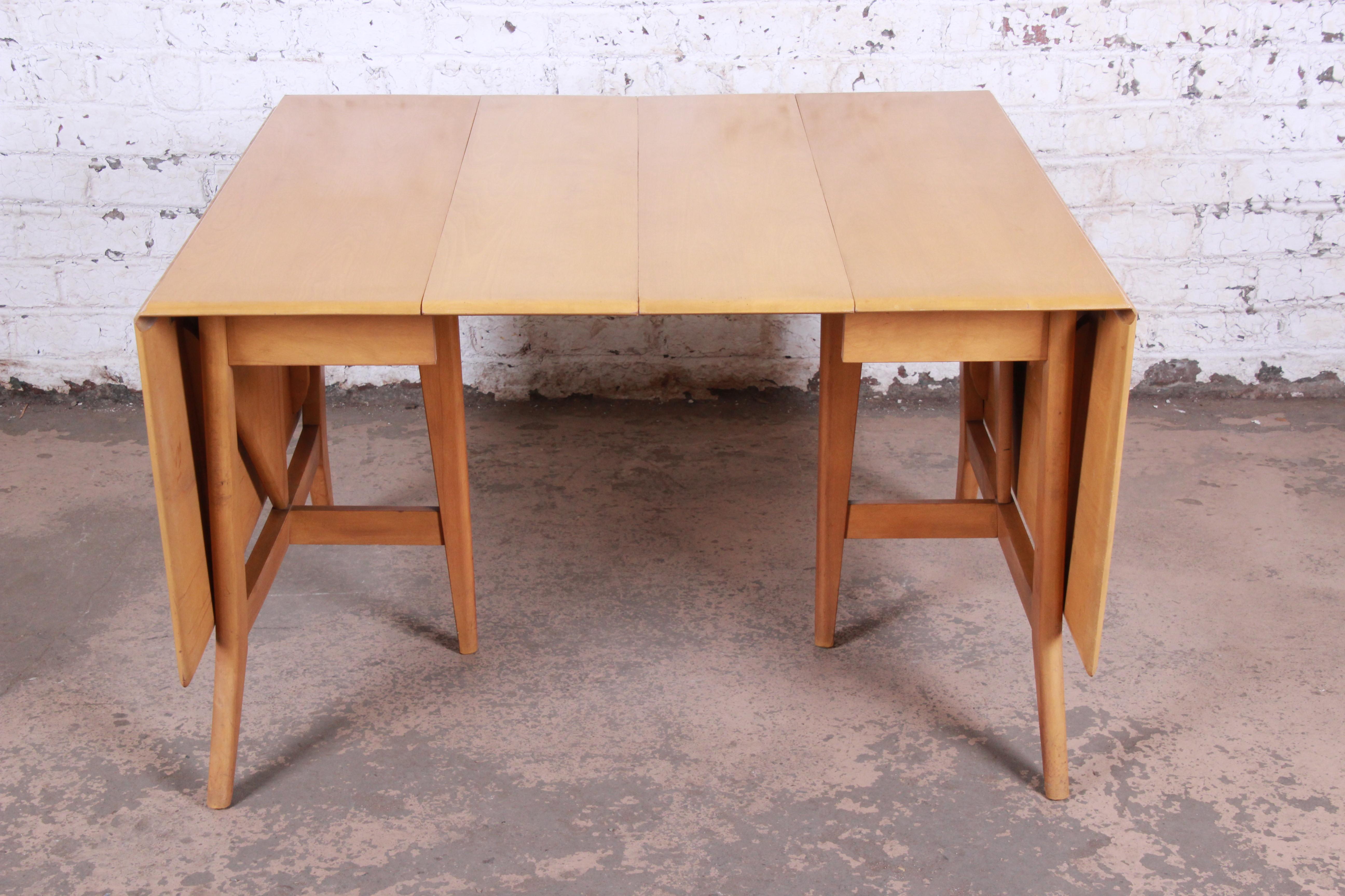 Heywood Wakefield Mid-Century Modern Solid Maple Extension Dining Table, 1950s 4