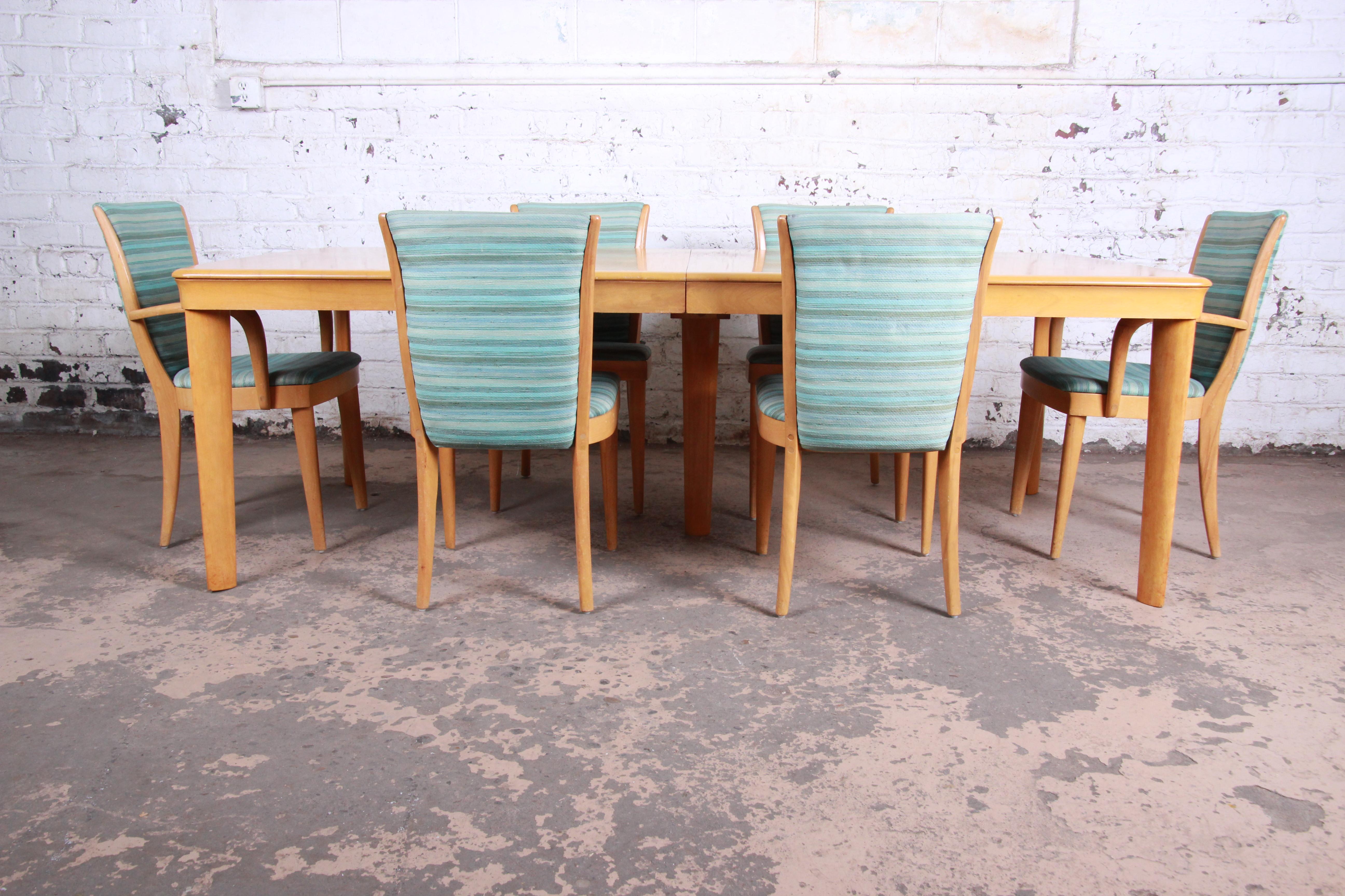 Heywood Wakefield Mid-Century Modern Solid Maple Extension Dining Table, 1950s 6