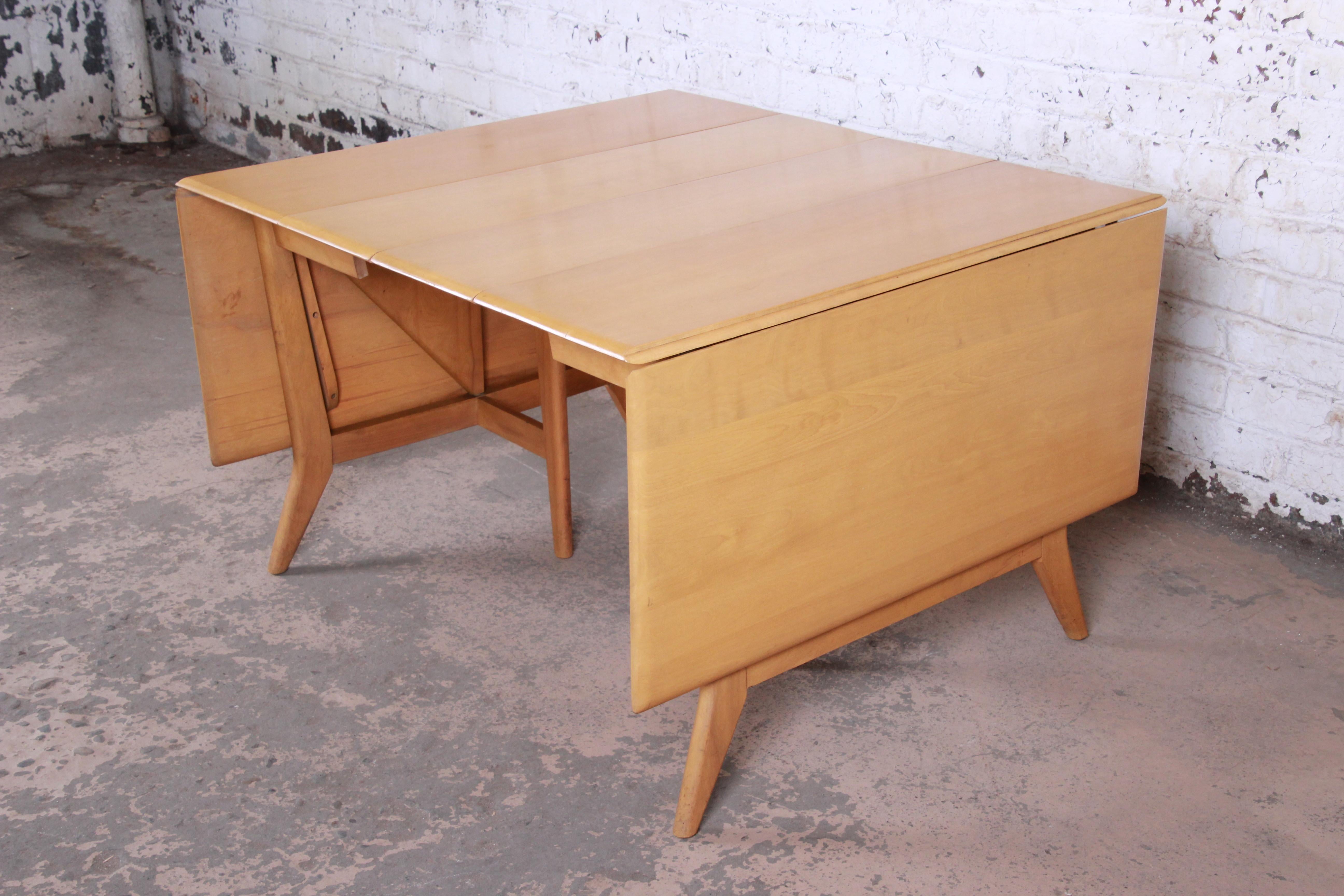 Heywood Wakefield Mid-Century Modern Solid Maple Extension Dining Table, 1950s 5