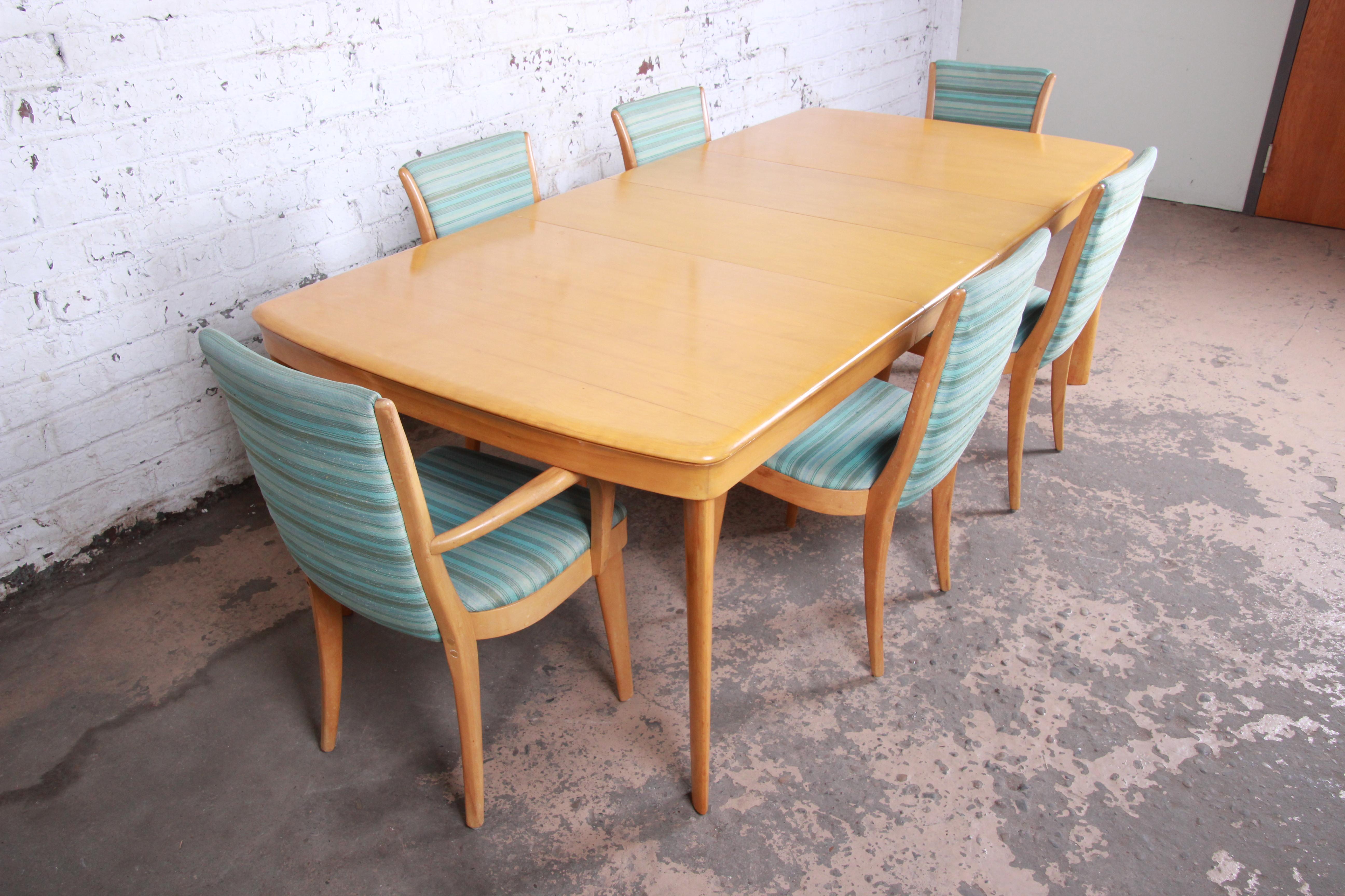 Heywood Wakefield Mid-Century Modern Solid Maple Extension Dining Table, 1950s 7