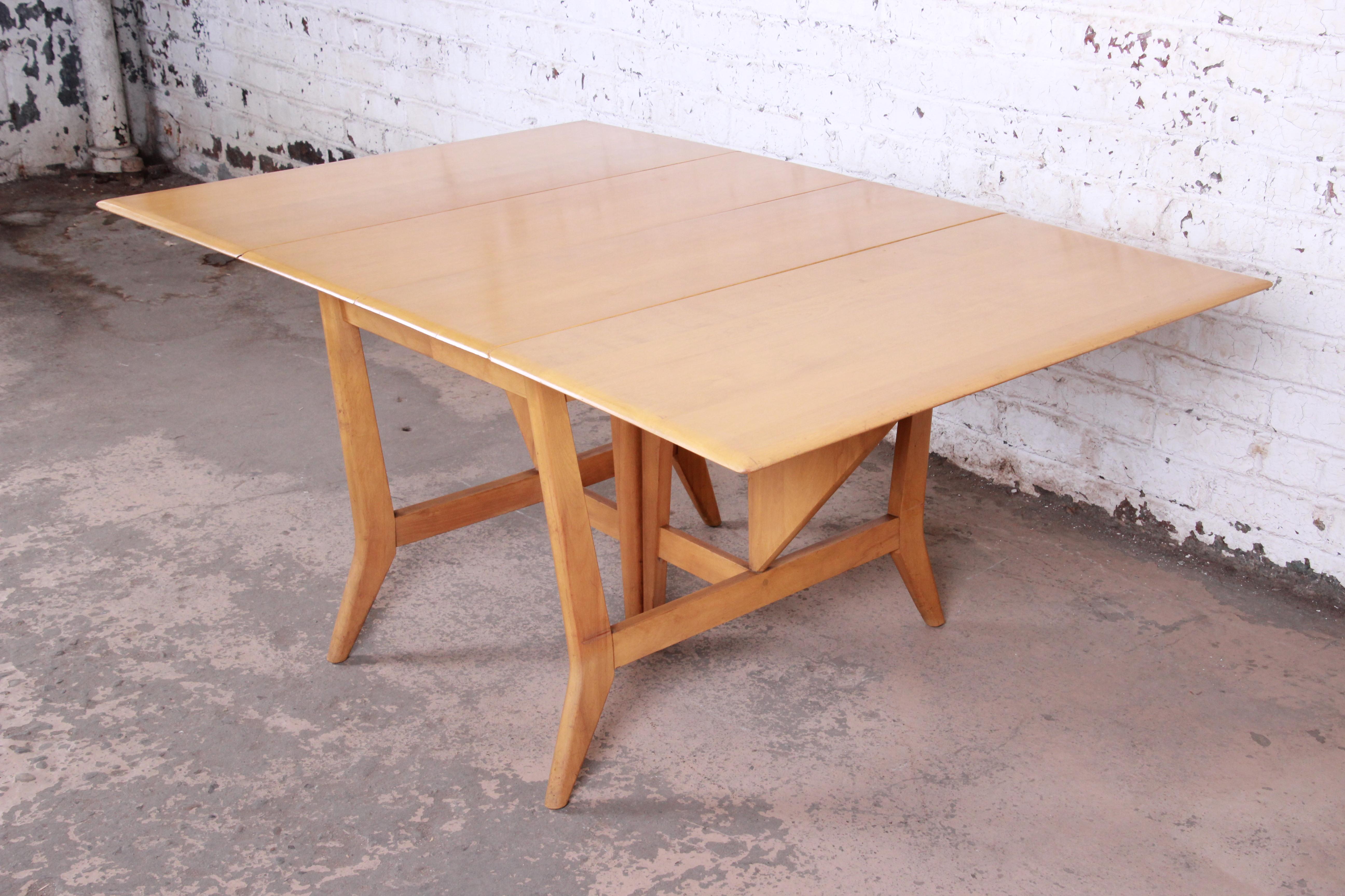 Heywood Wakefield Mid-Century Modern Solid Maple Extension Dining Table, 1950s 8