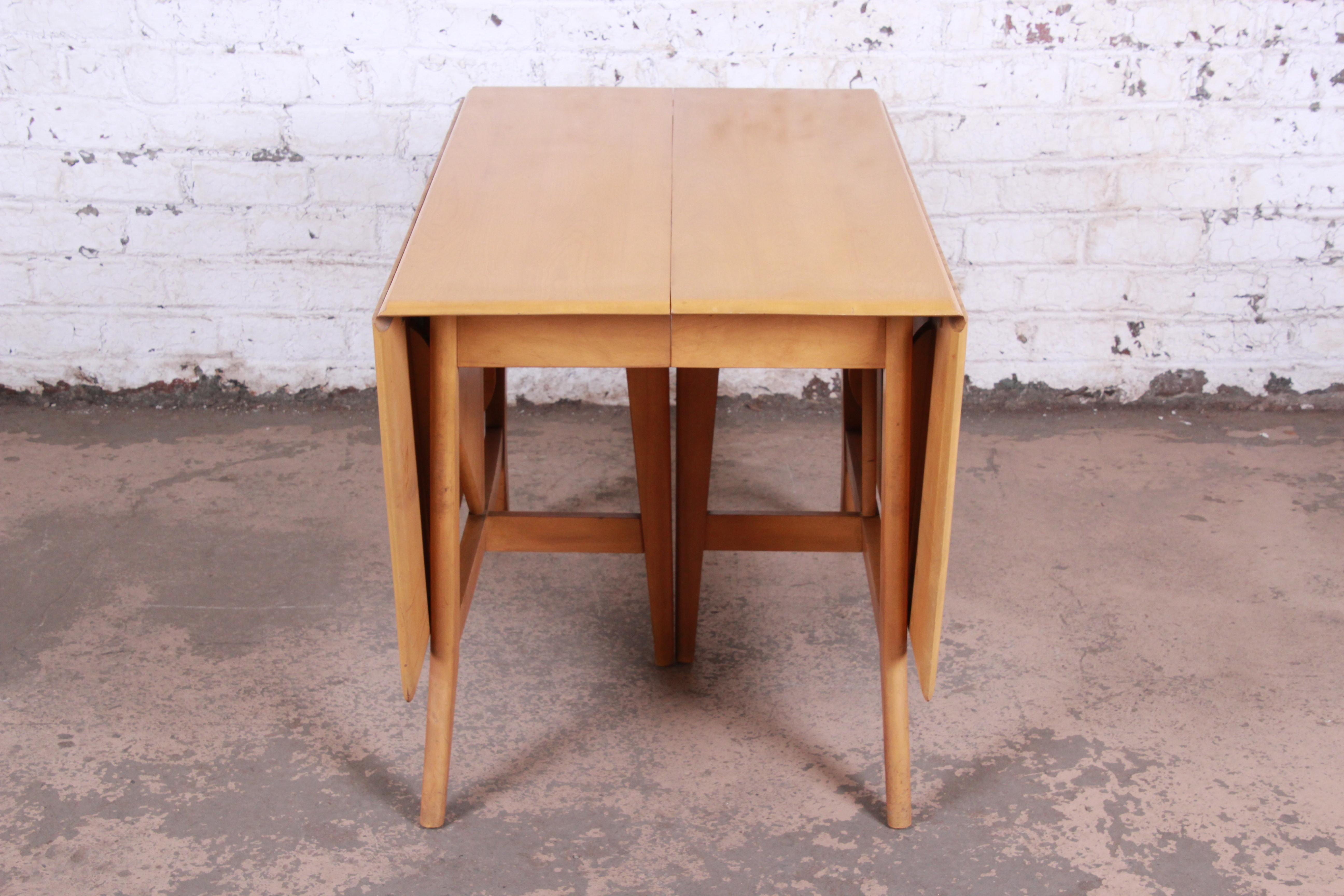 Heywood Wakefield Mid-Century Modern Solid Maple Extension Dining Table, 1950s 10