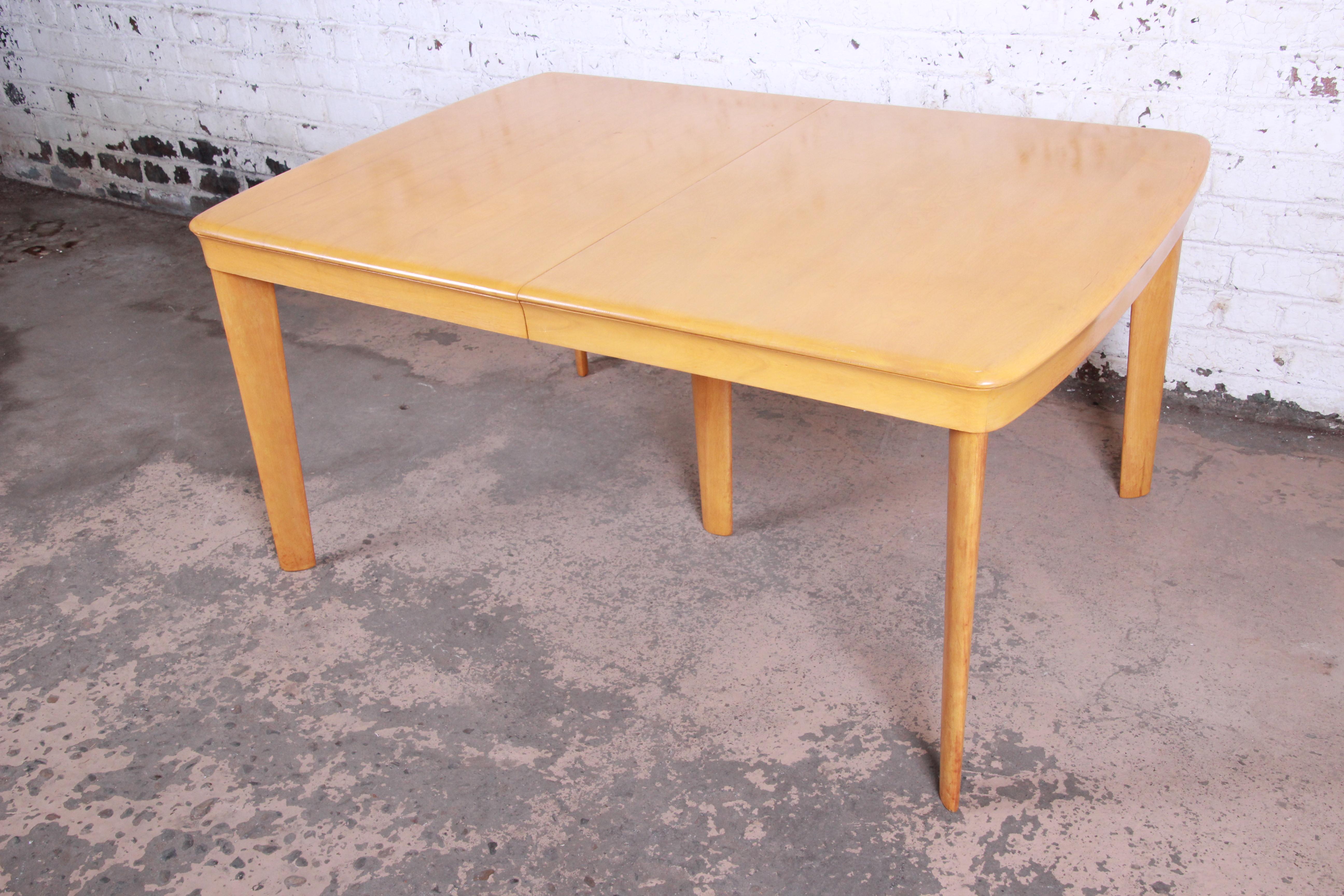 Heywood Wakefield Mid-Century Modern Solid Maple Extension Dining Table, 1950s 1