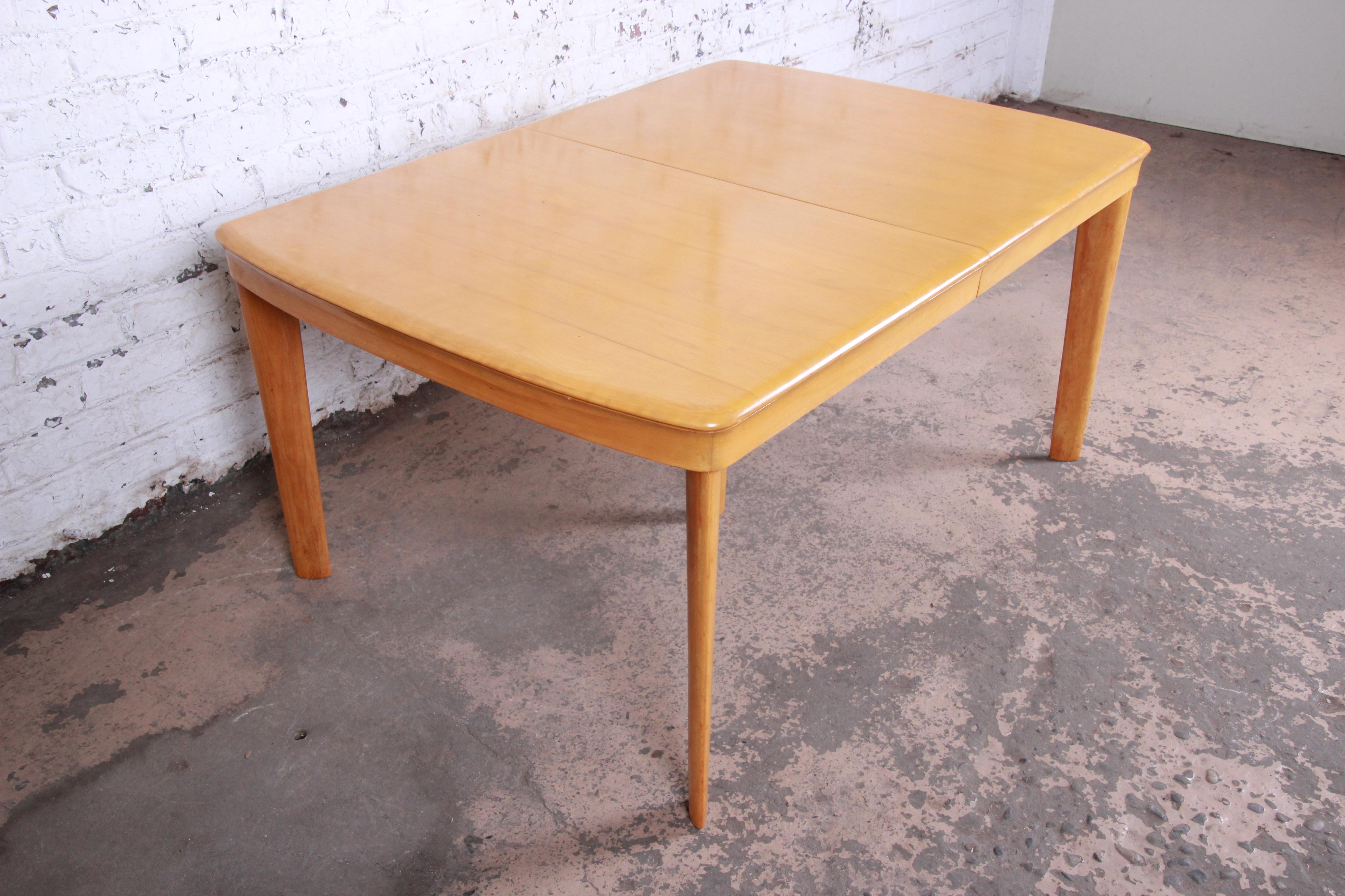 Heywood Wakefield Mid-Century Modern Solid Maple Extension Dining Table, 1950s 3