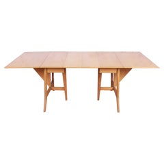 Retro Heywood Wakefield Mid-Century Modern Solid Maple Extension Dining Table, 1950s