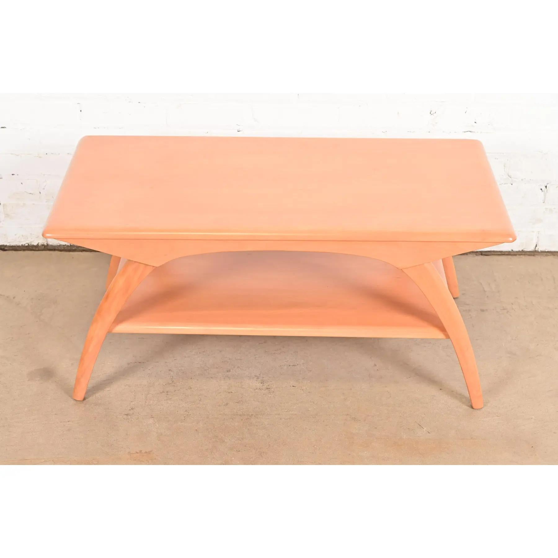 Heywood Wakefield Mid-Century Modern Solid Maple Spider Leg Coffee Table, 1950s Moderno de mediados de siglo en venta