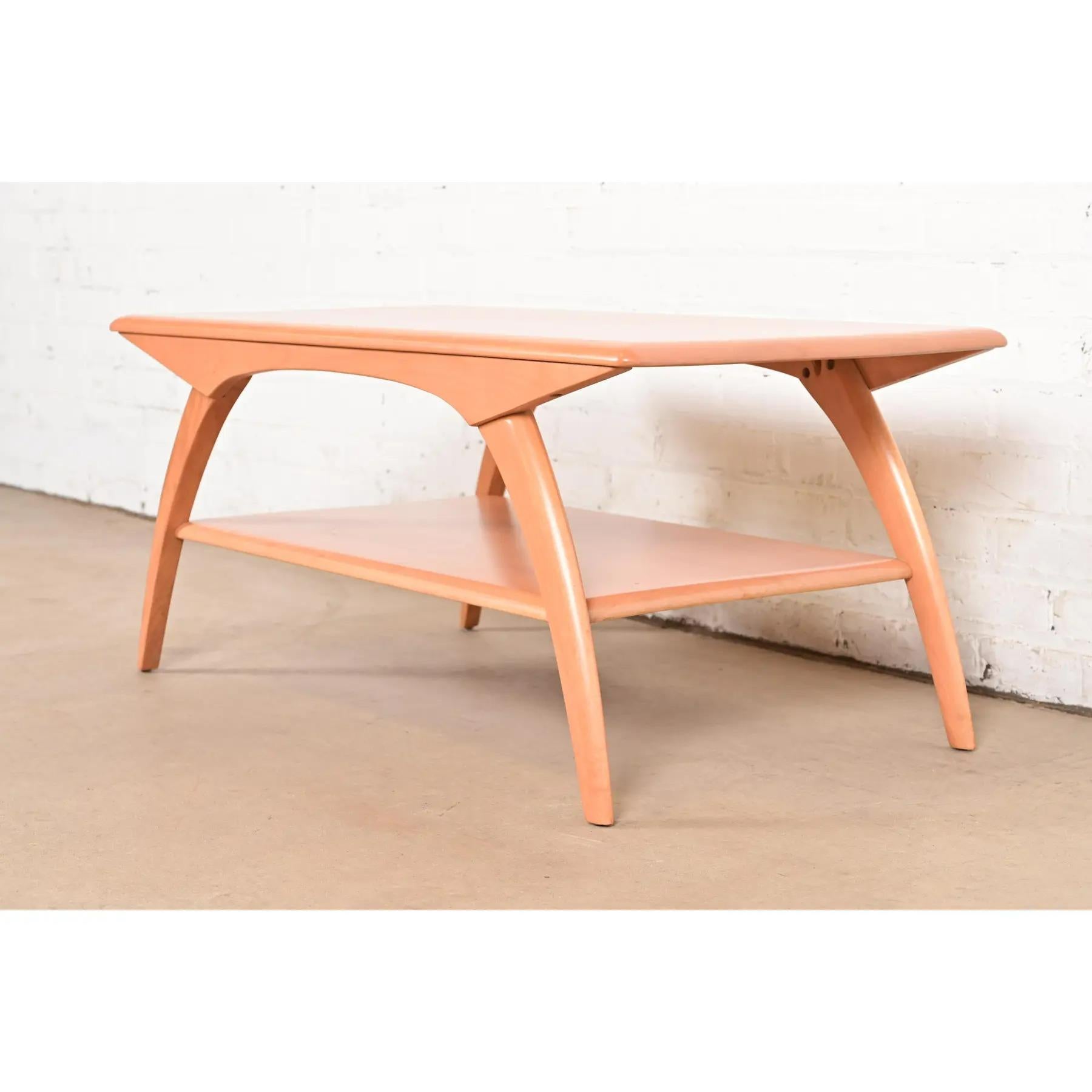 Heywood Wakefield Mid-Century Modern Solid Maple Spider Leg Coffee Table, 1950s Estadounidense en venta