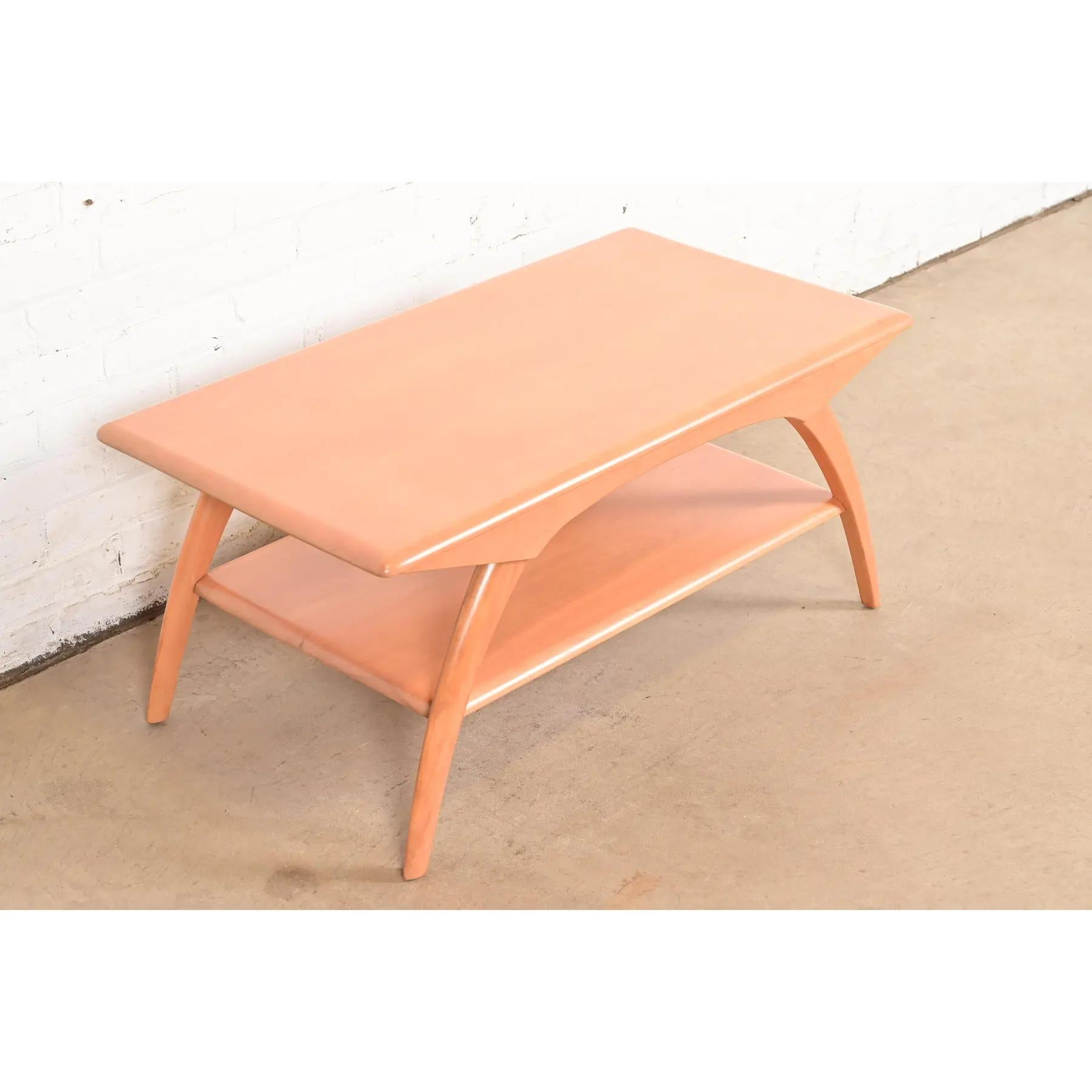 Heywood Wakefield Mid-Century Modern Solid Maple Spider Leg Coffee Table, 1950s mediados del siglo XX en venta