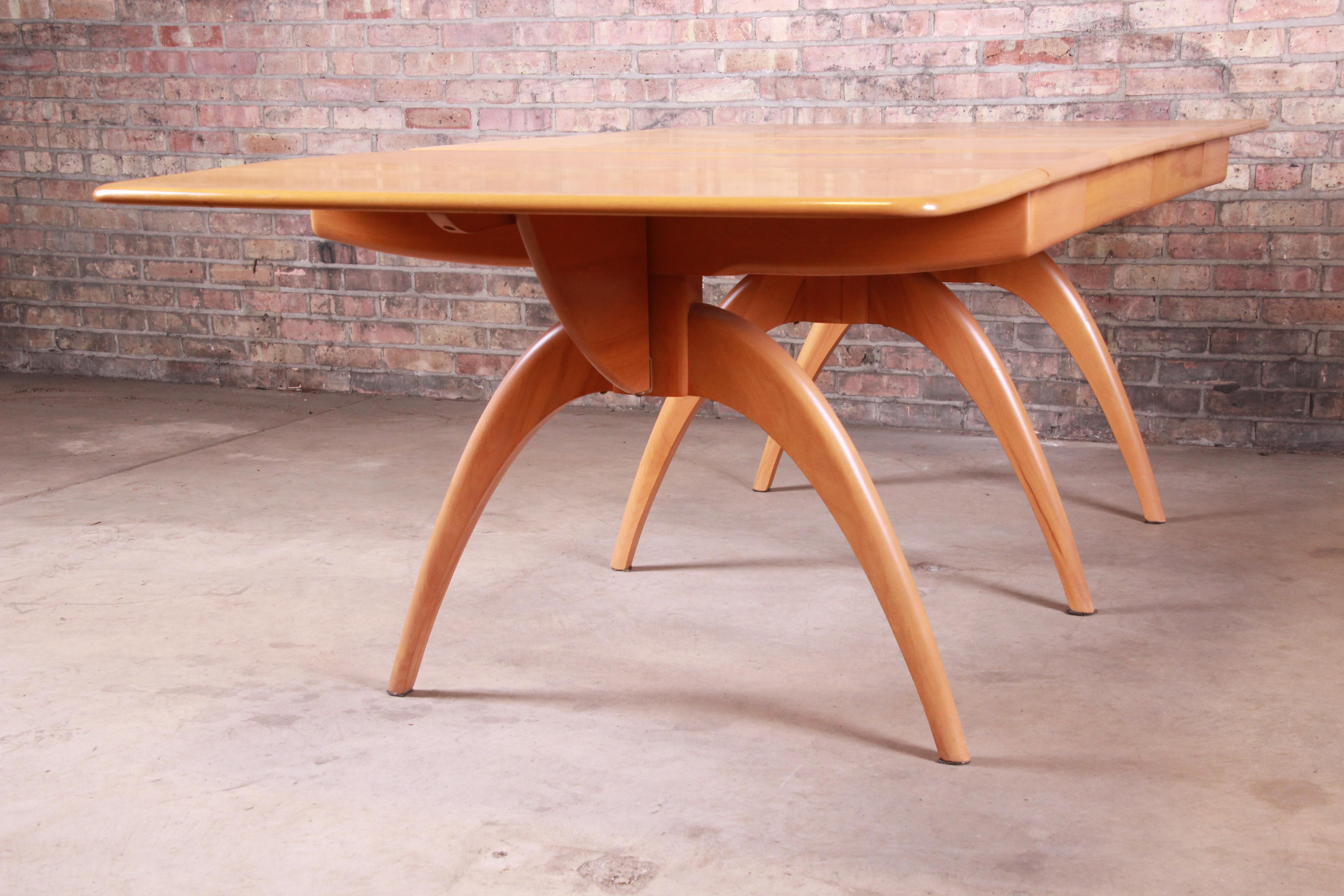 Heywood Wakefield Mid-Century Modern Solid Maple Wishbone Dining Table, 1950s 1