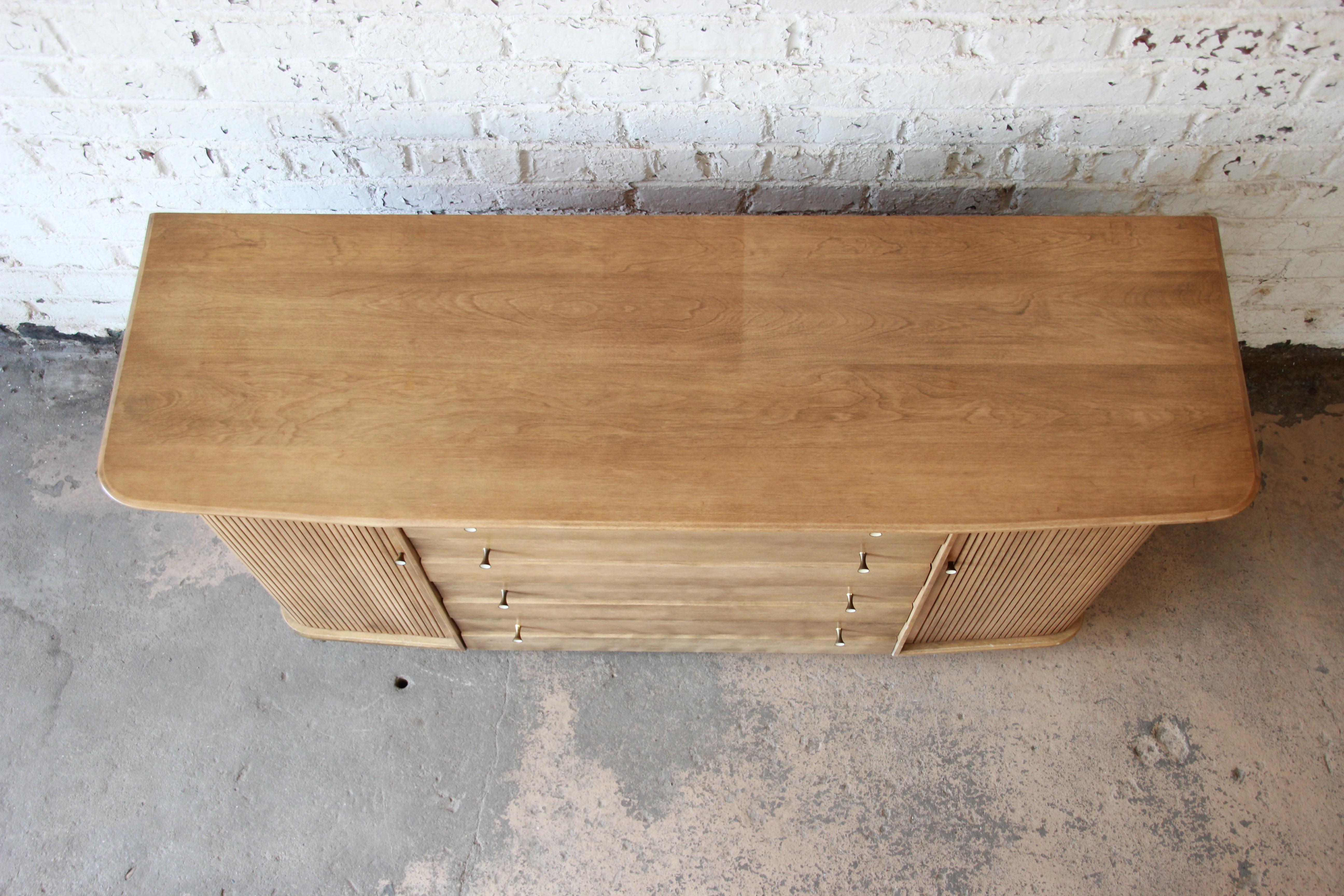 Heywood Wakefield Mid-Century Modern Tambour Door Sideboard Credenza 1