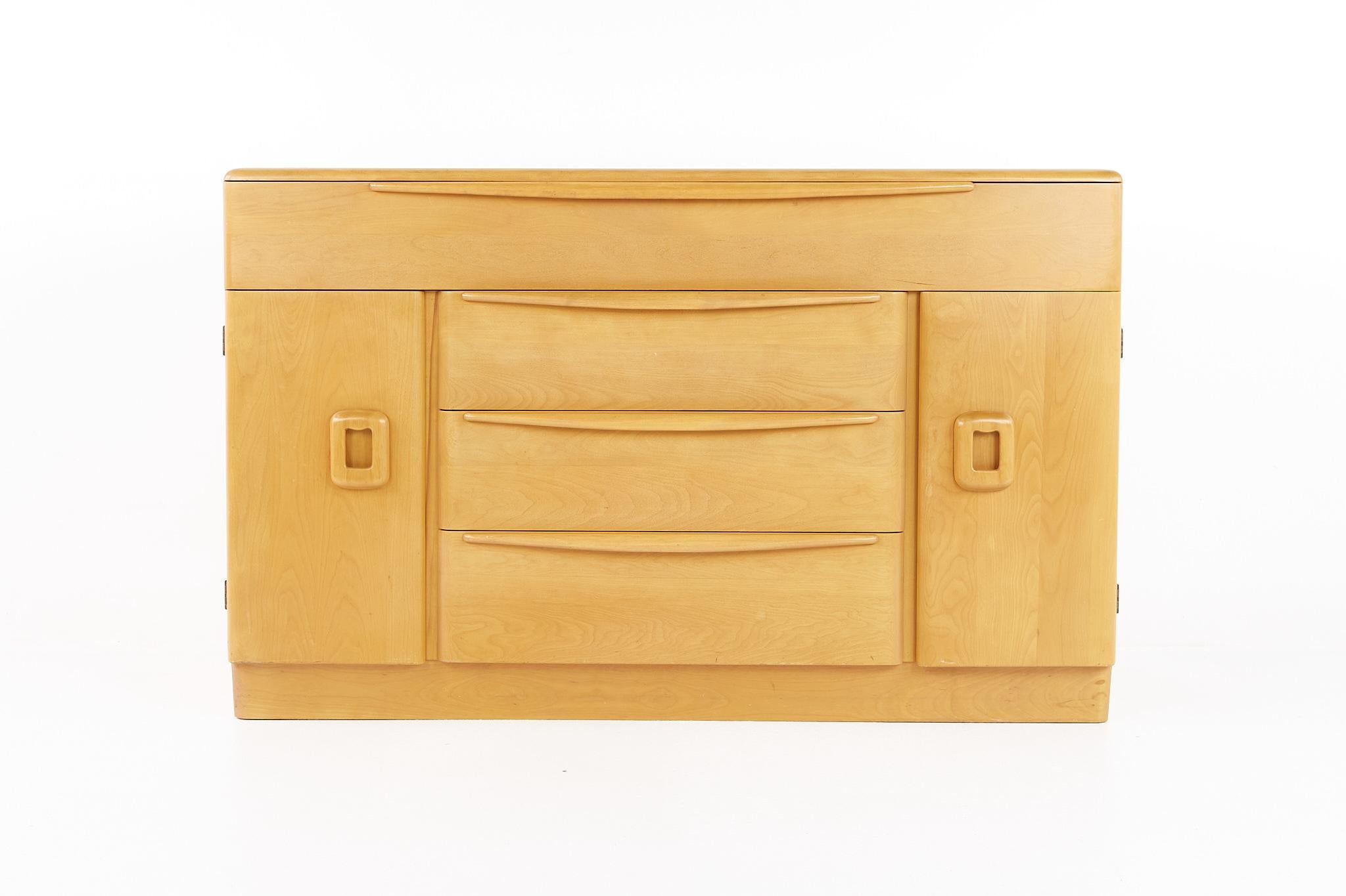 Heywood Wakefield Mid Century Sideboard Credenza Buffet and Hutch 3