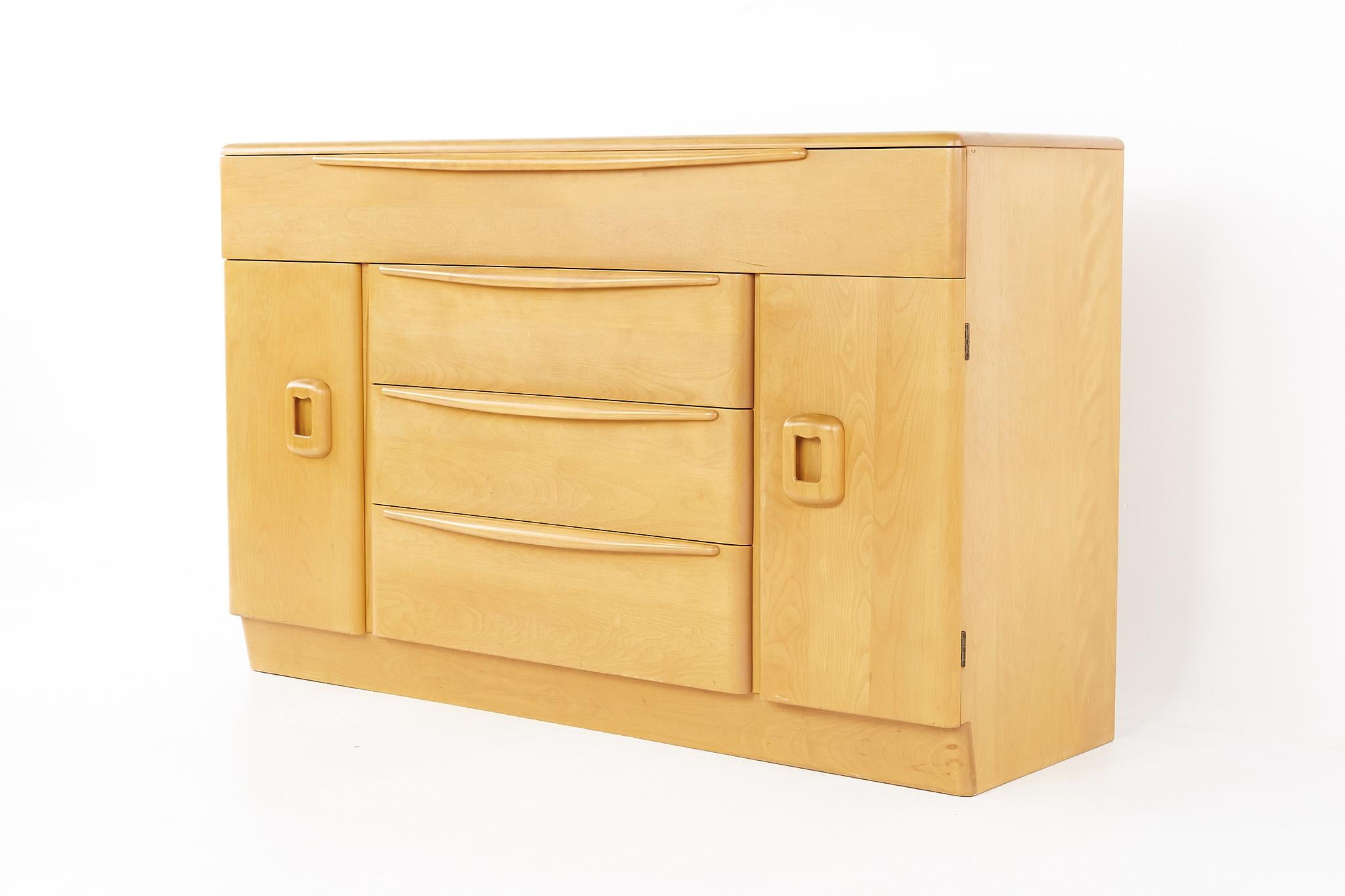 Heywood Wakefield Mid Century Sideboard Credenza Buffet and Hutch 4