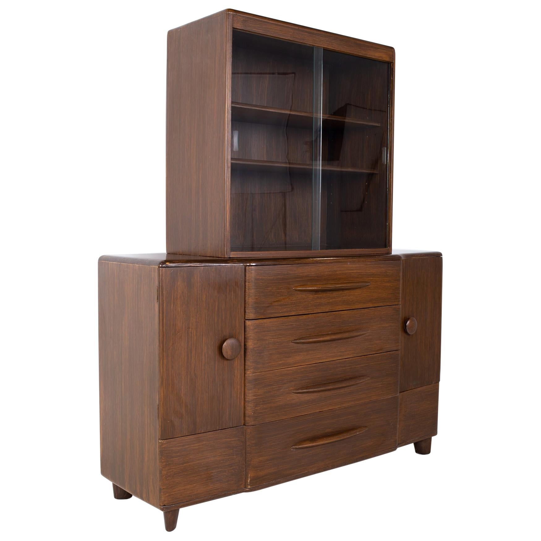 Heywood Wakefield Mid Century Sideboard Credenza Buffet and Hutch at