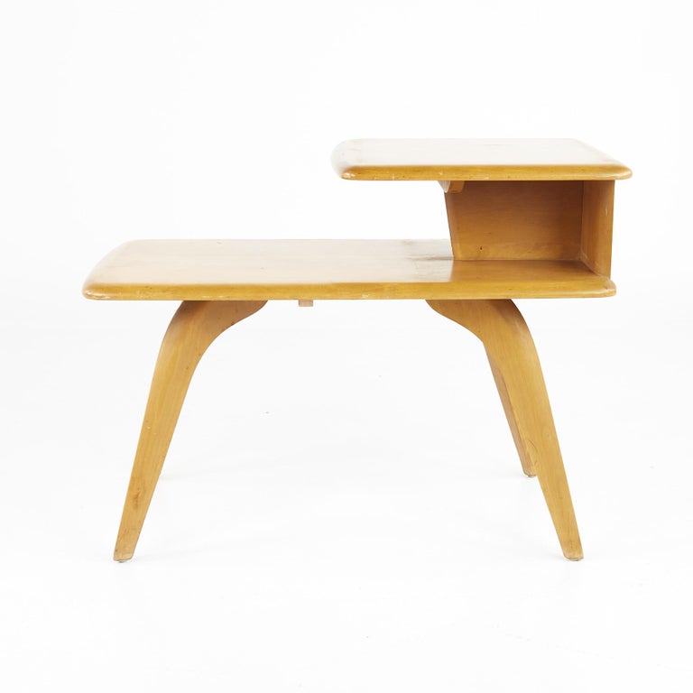 Heywood Wakefield Mid Century Step Side End Tables, a Pair at 1stDibs