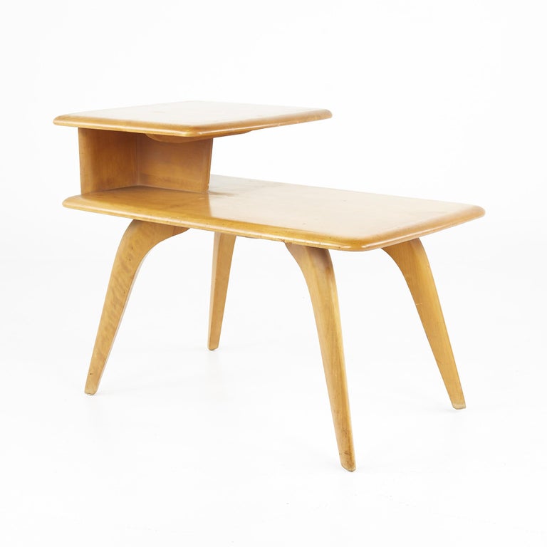 Heywood Wakefield Mid Century Step Side End Tables, a Pair at 1stDibs