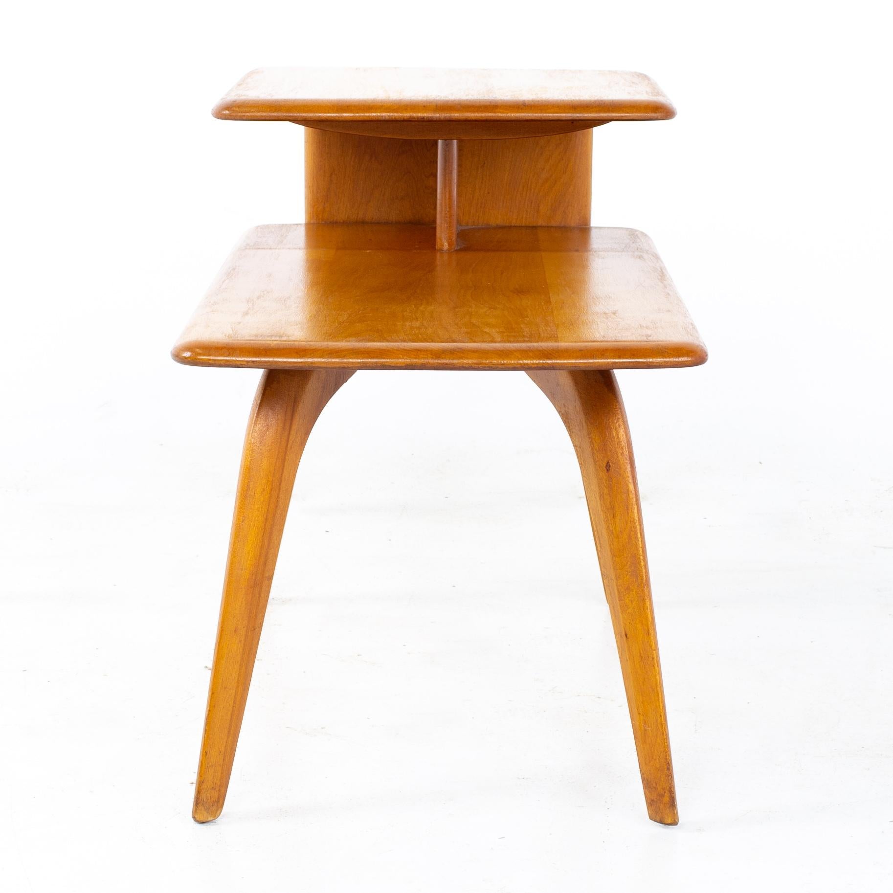 Mid-Century Modern Heywood Wakefield Mid Century Step Side Tables, a Pair