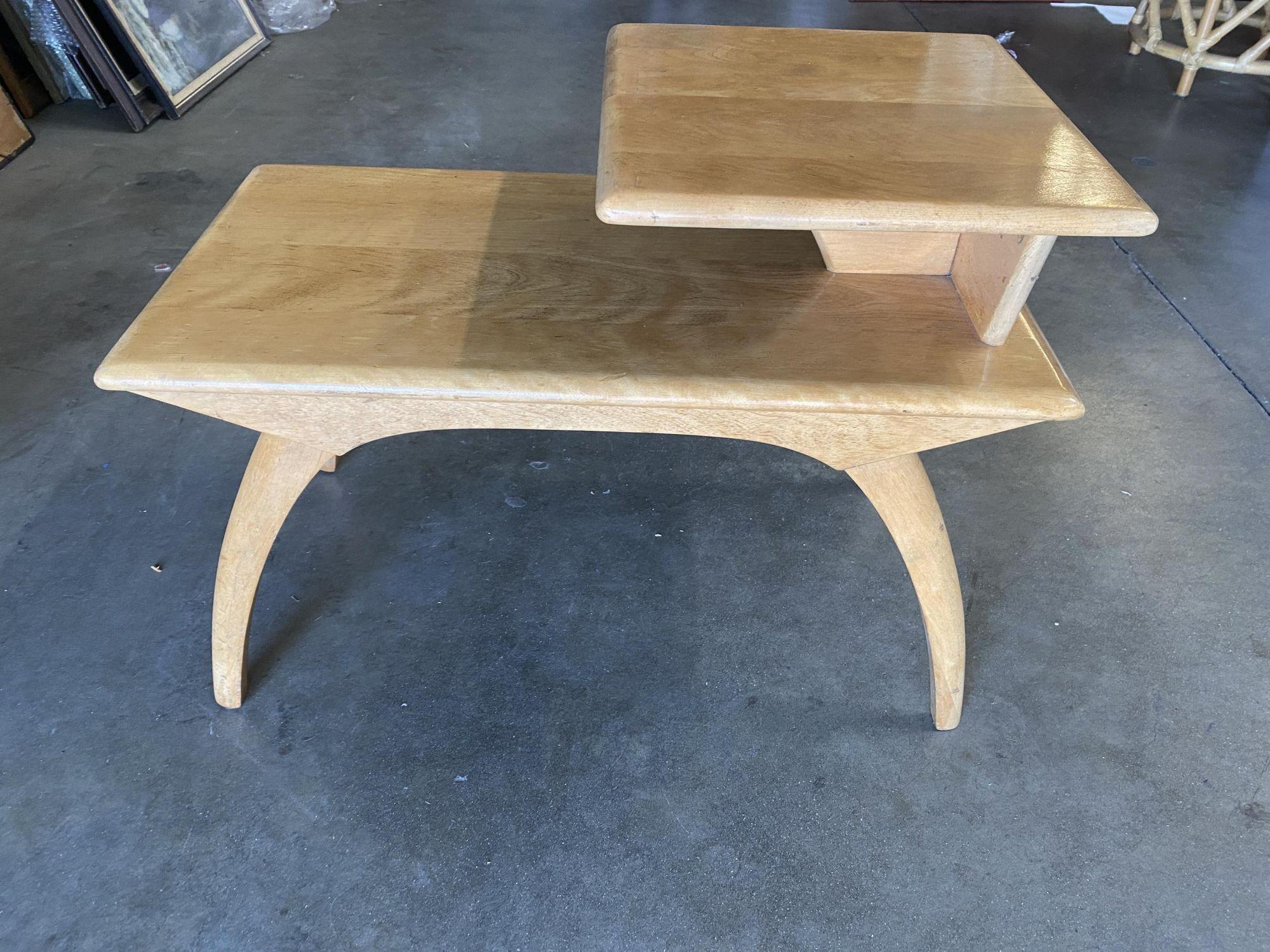 American Heywood Wakefield Mid Century Step Two-Tier End Table