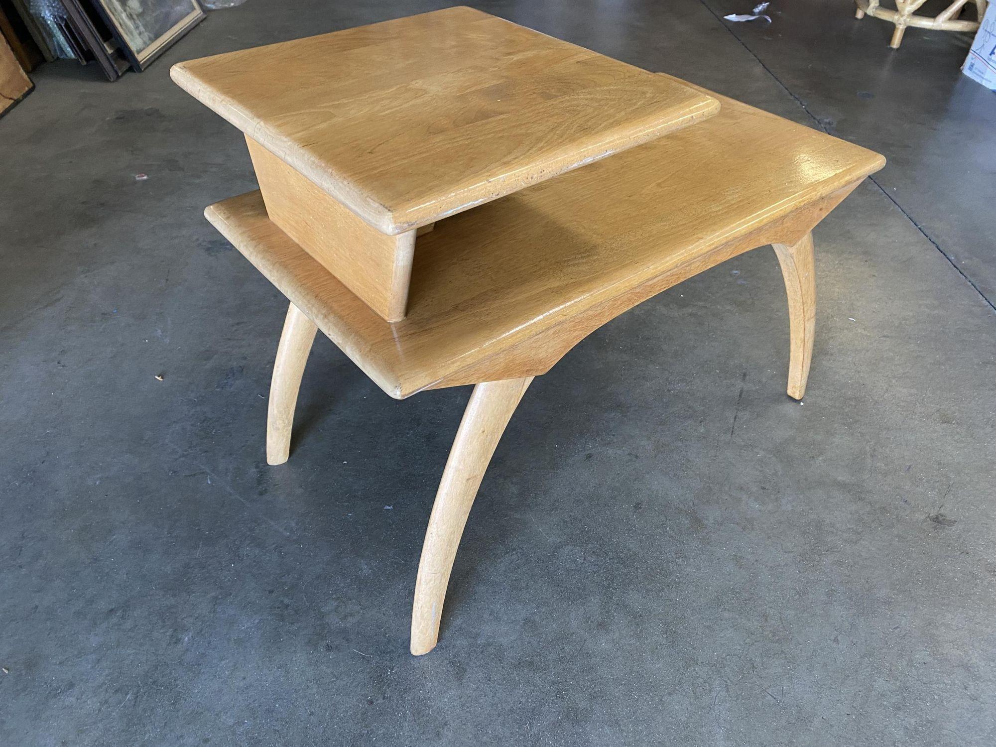 Heywood Wakefield Midcentury Step Two-Tier End Tables, Pair In Excellent Condition In Van Nuys, CA