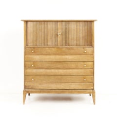 Heywood Wakefield Mid Century Tambour Door Highboy Dresser
