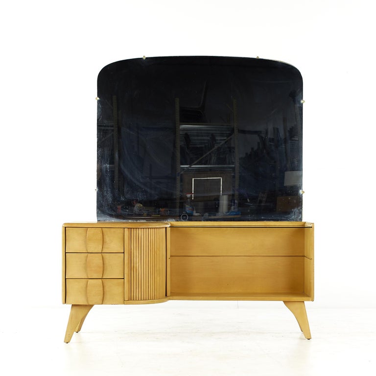 Heywood Wakefield Mid Century Tambour Door Vanity For Sale at 1stDibs