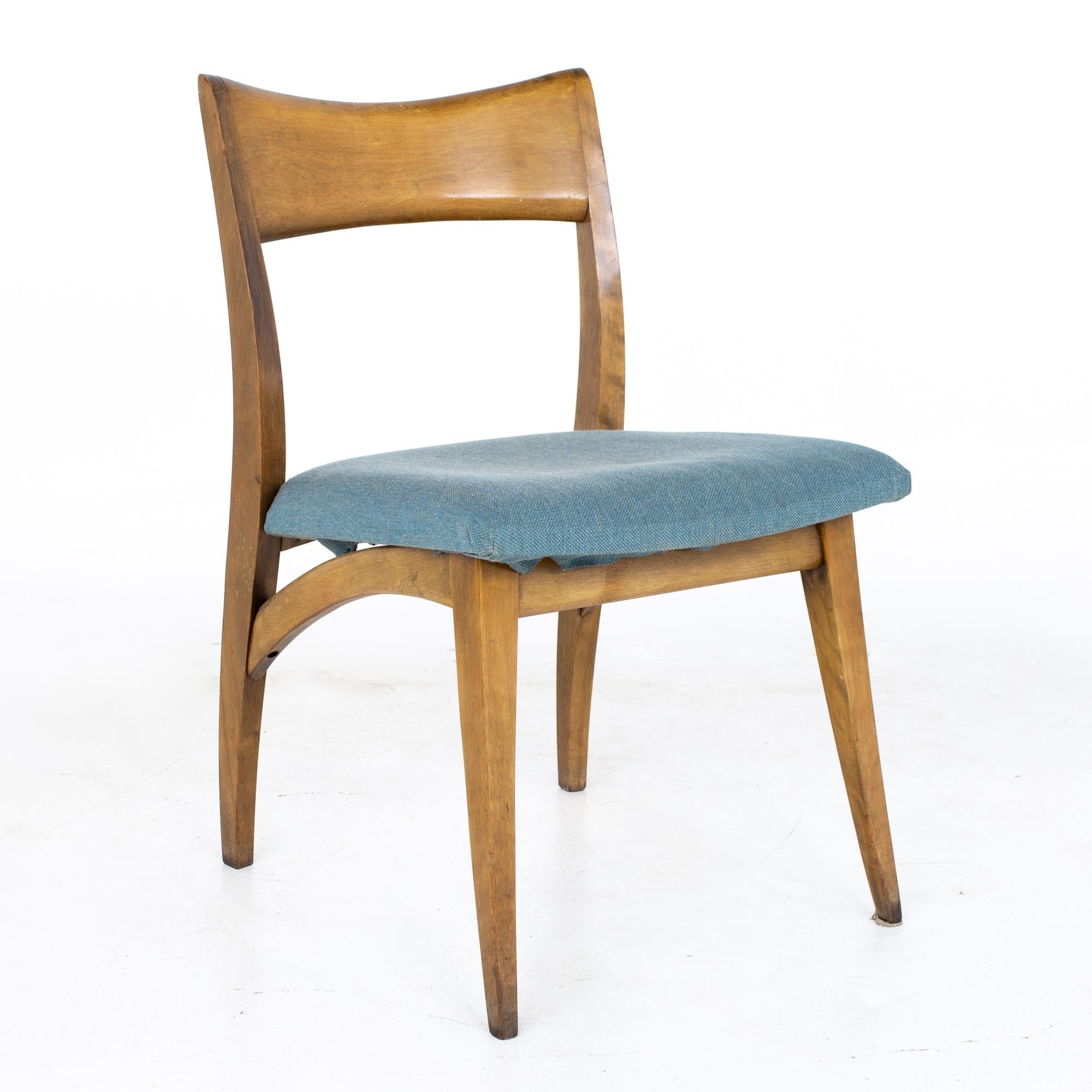 Heywood Wakefield Mid Century Tuxedo Dining Chairs, Set of 6 For Sale 1