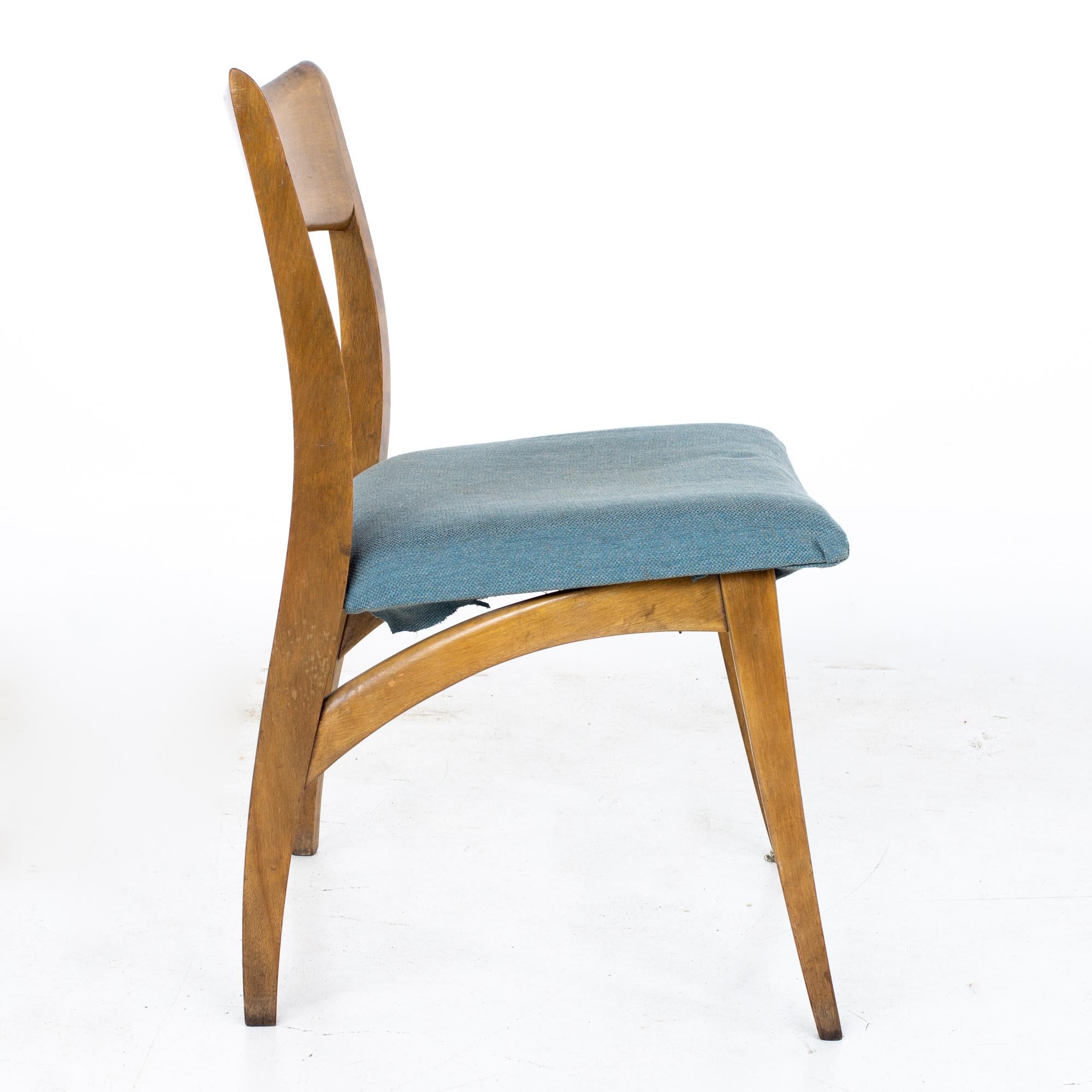 Heywood Wakefield Mid Century Tuxedo Dining Chairs, Set of 6 For Sale 4