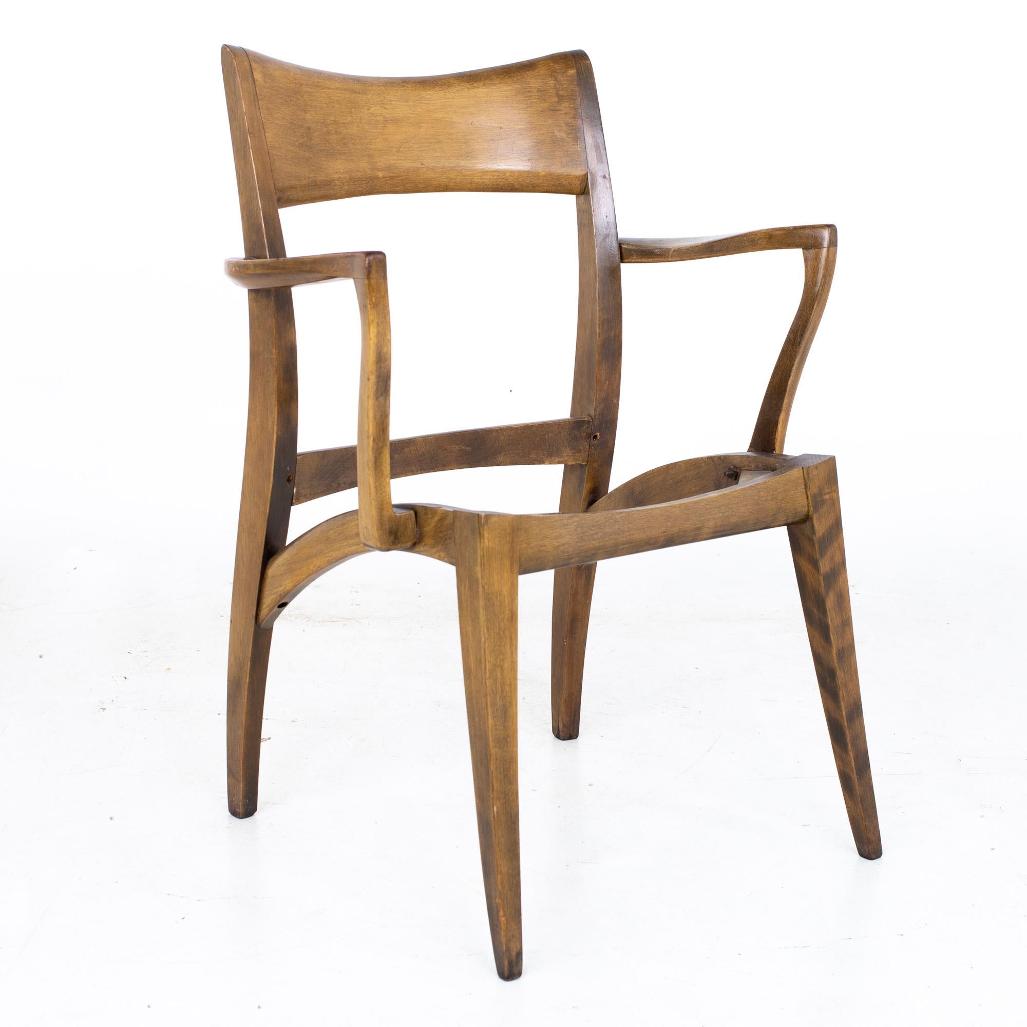 Heywood Wakefield Mid Century Tuxedo Dining Chairs, Set of 6 For Sale 7