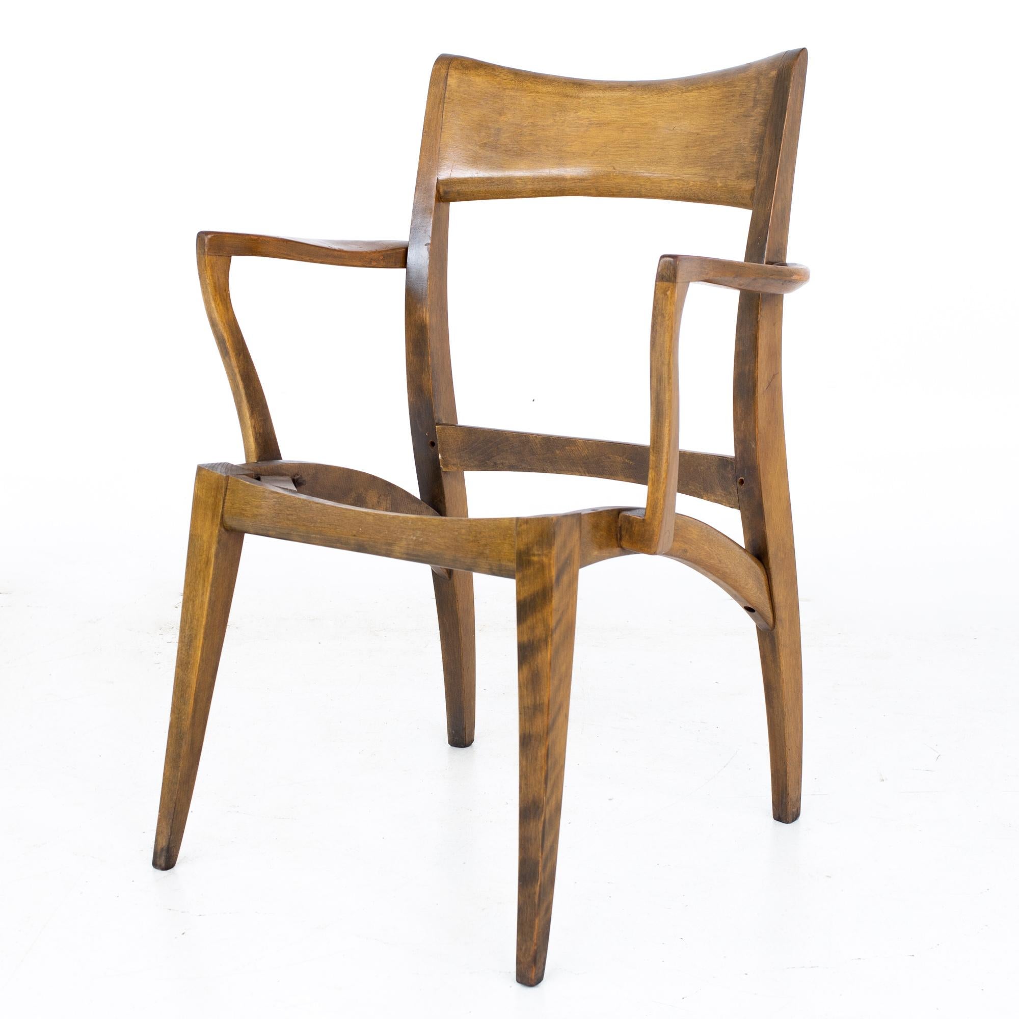 Heywood Wakefield Mid Century Tuxedo Dining Chairs, Set of 6 For Sale 9