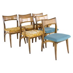 Heywood Wakefield Mid Century Tuxedo Dining Chairs, Set of 6