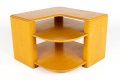 Heywood Wakefield Mid Century Wheat 3 Tier Corner Table