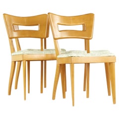 Heywood Wakefield Mid Century Wheat Dog Bone Chairs, Set of 4