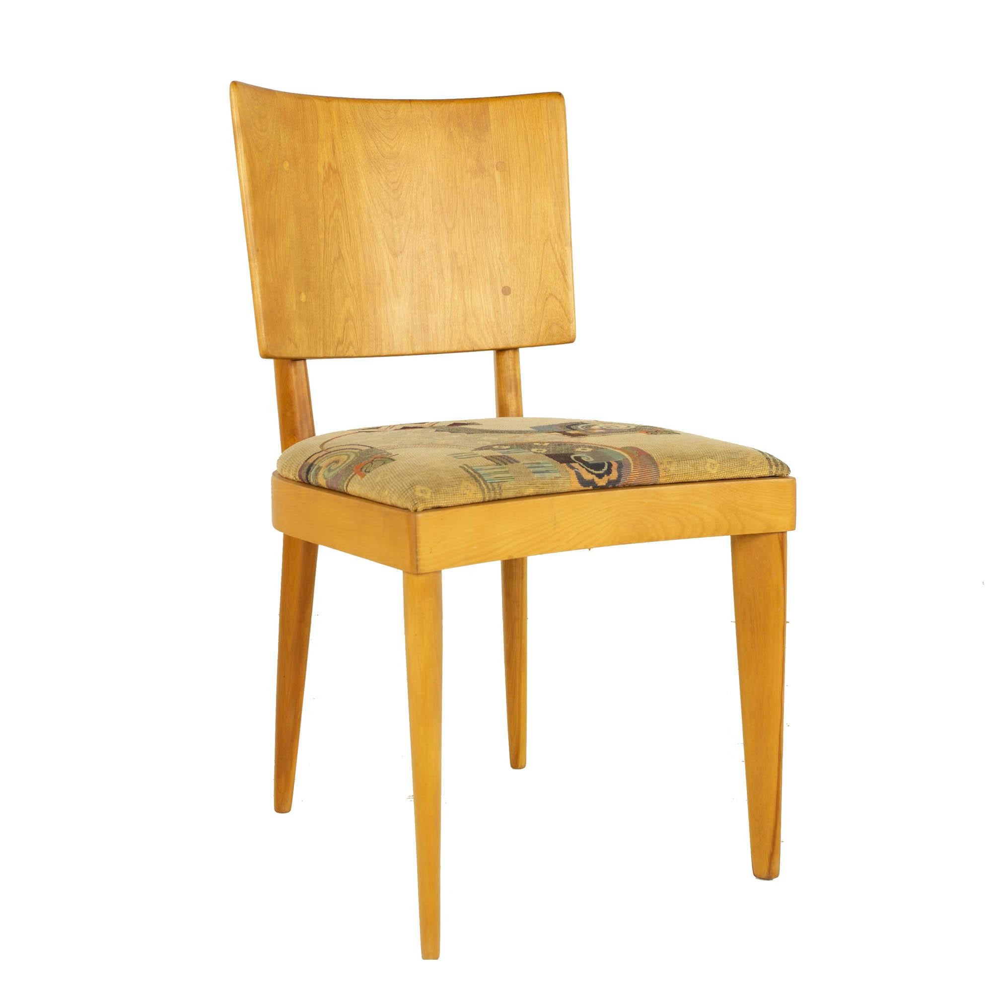 Mid-Century Modern Heywood Wakefield Mid Century Wheat Solid Wood Dining Chairs, a Pair